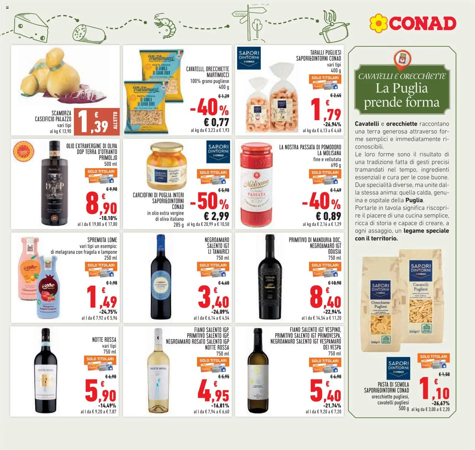 Volantino Conad del 26/08/2026 | Pagina: 17 | Prodotti: Pasta di semola, Olive, Lampone, Orecchiette