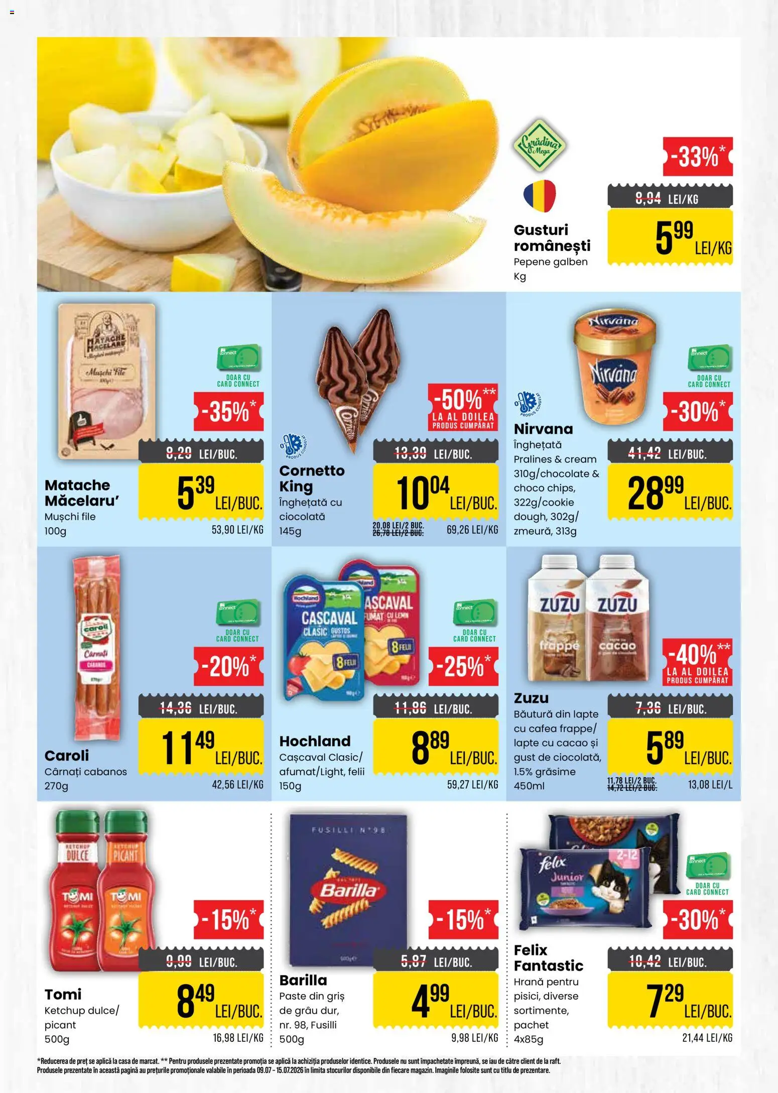 Noul catalog Mega Image – valabil de la 09.07.2026 | Pagină: 2 | Produse: Cafea, Paste, Înghețată, Cârnați