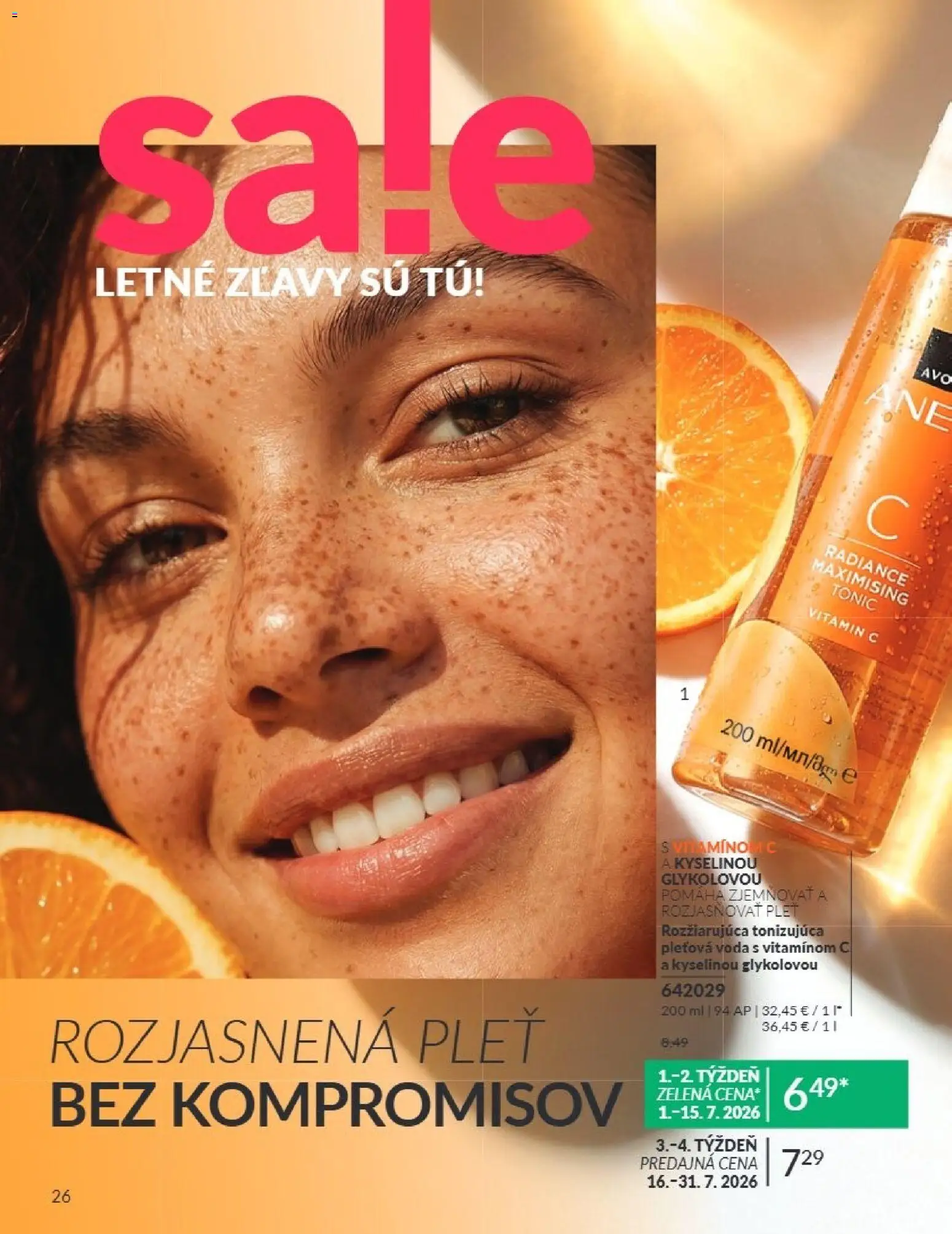 Nové Avon akcie – leták je platný od 01.07.2026 | Strana: 26 | Produkty: Tonic, Voda