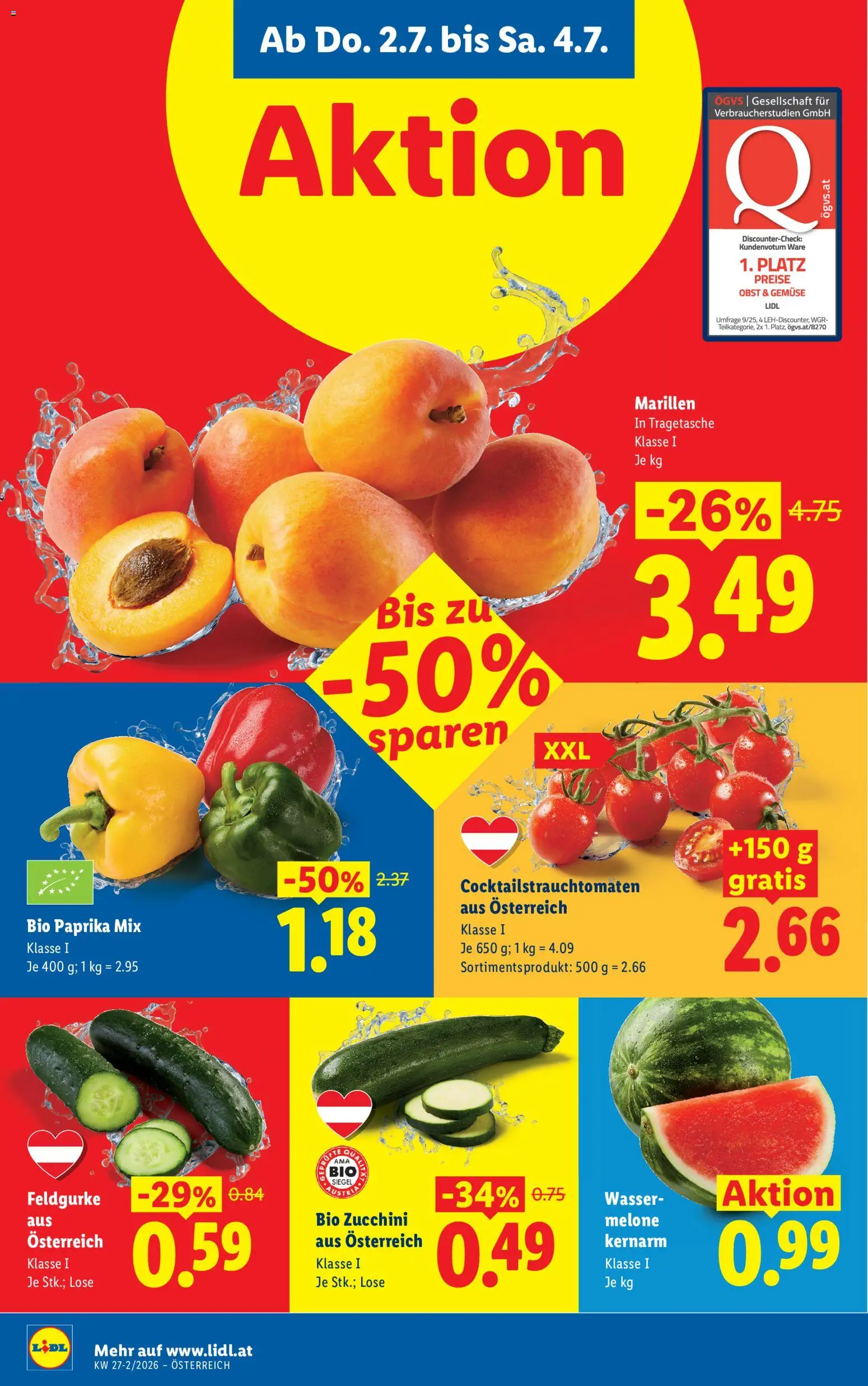 Lidl - Flugblatt gültig ab 02.07.2026 | Seite: 6 | Produkte: Wasser, Gemüse, Obst, Melone