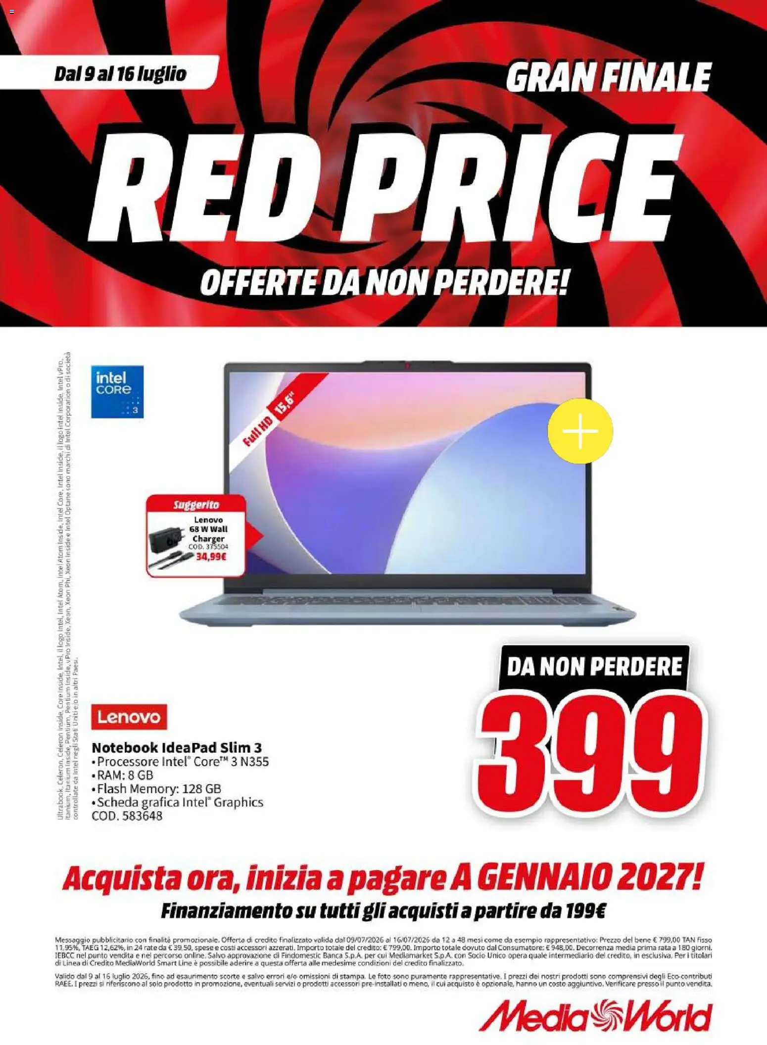 Volantino Media World del 09/07/2026 | Pagina: 41 | Prodotti: Notebook