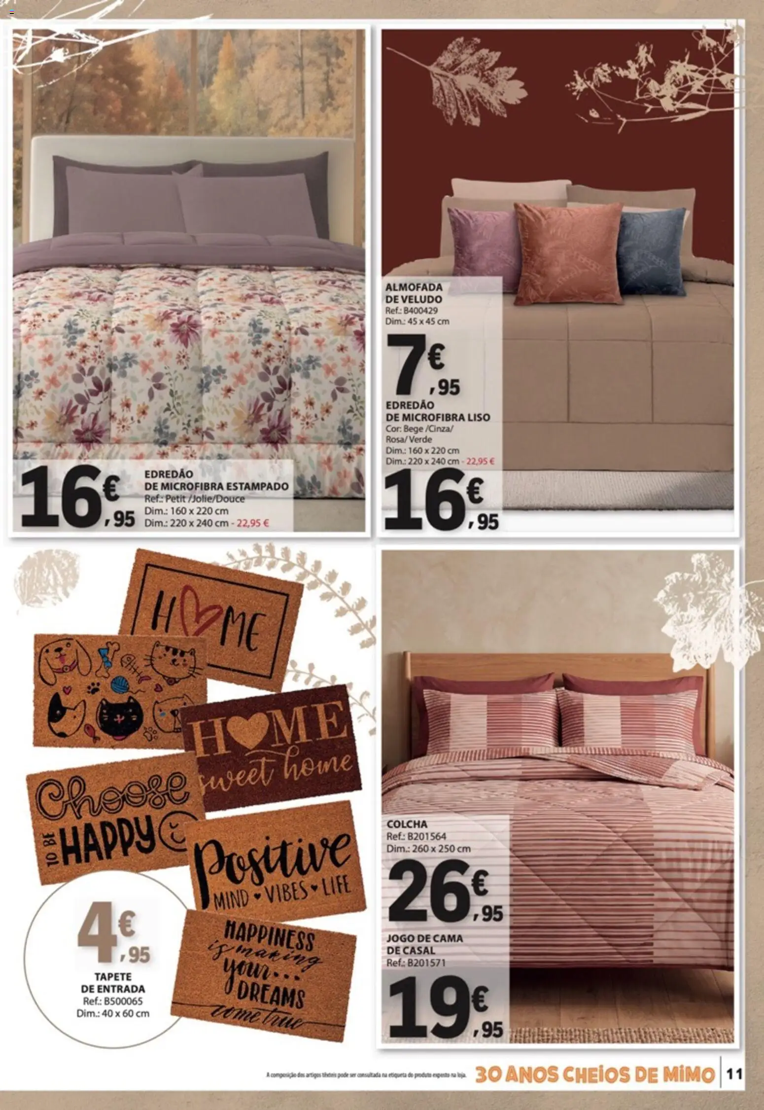 E.Leclerc - Folheto Moda e Beleza Outono-Inverno │ válido de 15/09/2026 | Página: 11 | Produtos: Jogo de cama, Cama, Tapete, Colcha