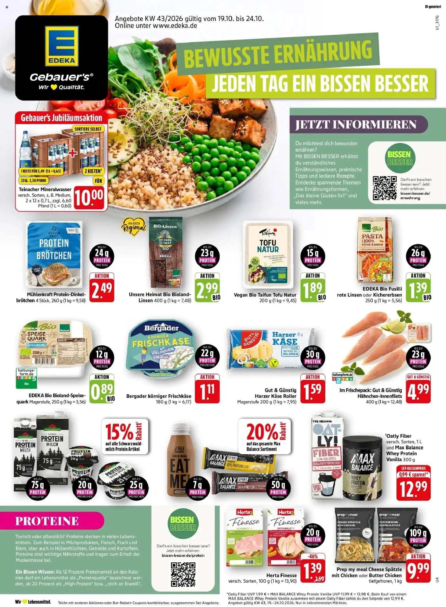 Edeka Prospekt Filderstadt-Bonlanden (ab 19.10.2026) » Angebote Online | Seite: 1 | Produkte: Butter, Vanille, Fisch, Pasta