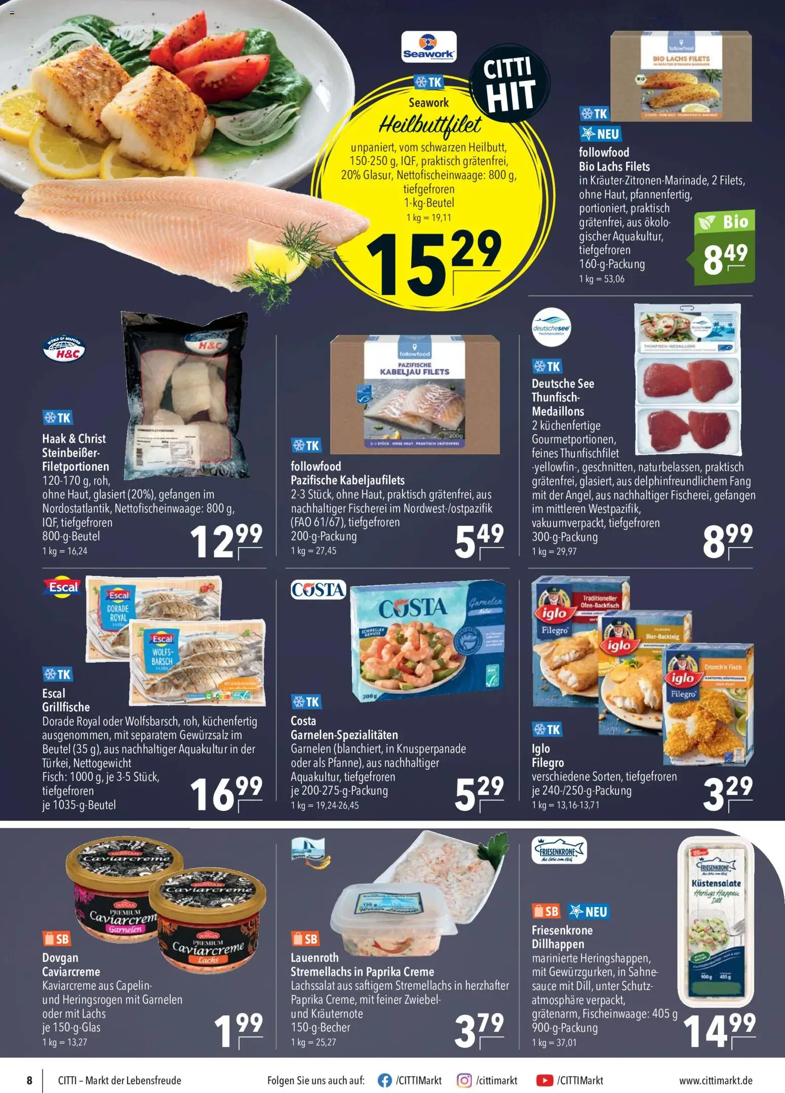 CITTI Markt Prospekt 	 – gültig ab 13.05.2026 | Seite: 8 | Produkte: Dorade, Gewürzsalz, Garnelen, Paprika
