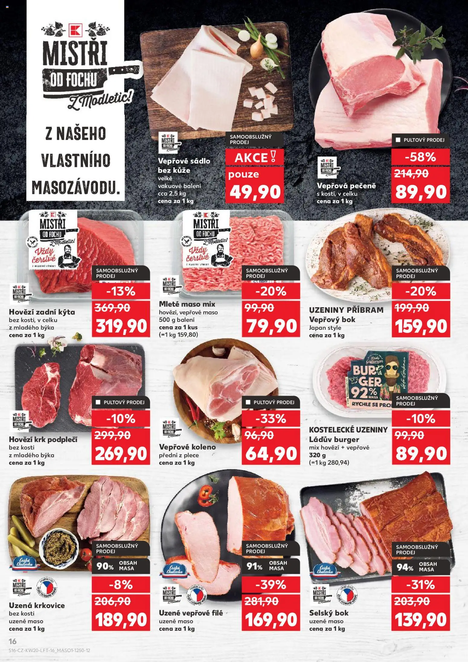 Kaufland leták - Kolín od 13.05.2026 | Strana: 16 | Produkty: Sádlo, Hovězí, Vepřová pečeně, File