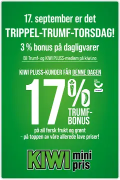 Forhåndsvisning av Kiwi TRIPPEL-TRUMF! gyldig fra 17/09/2026