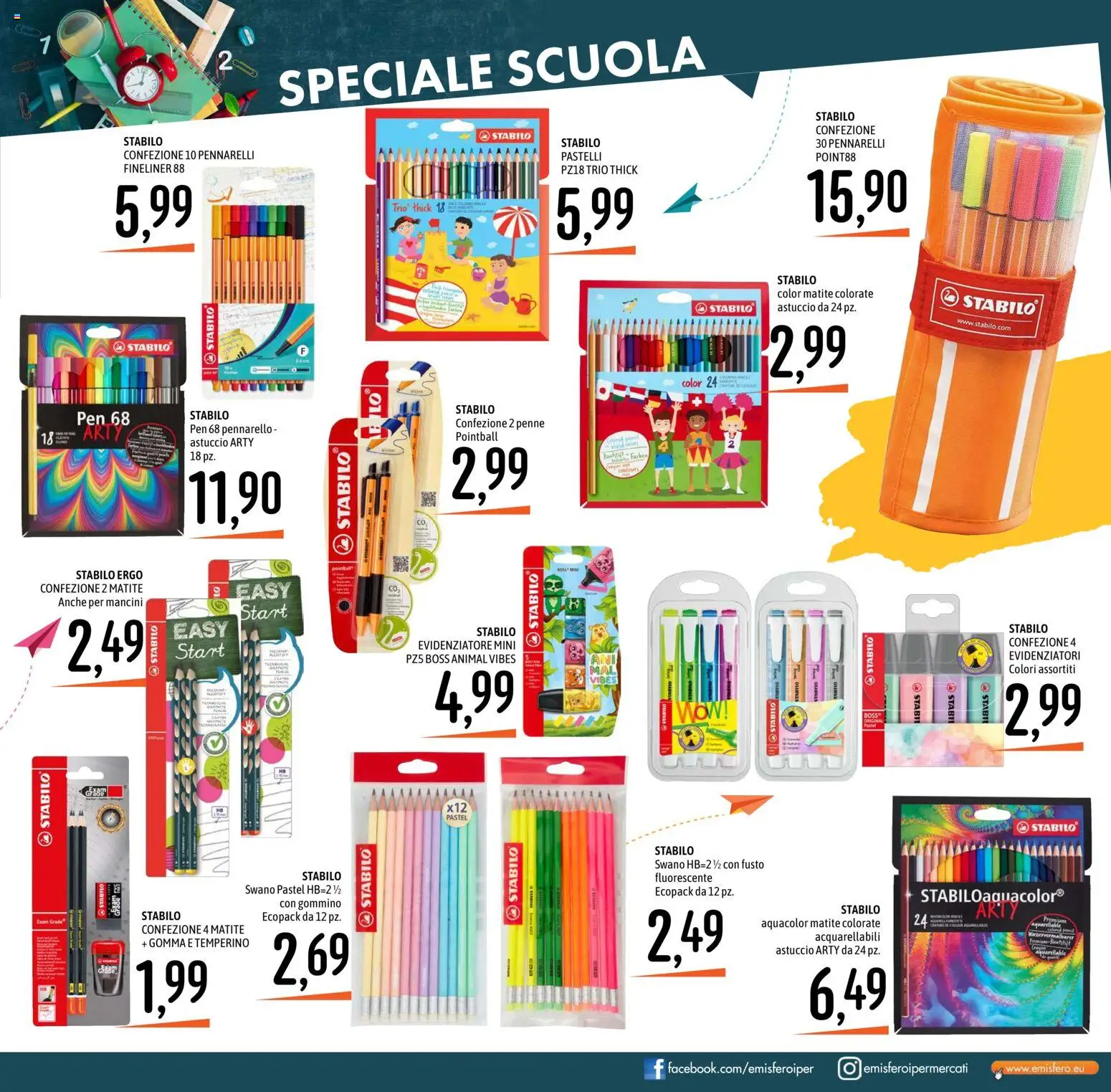 Volantino Emisfero del 27/08/2026 | Pagina: 31 | Prodotti: Astuccio, Temperino, Evidenziatore, Matite colorate