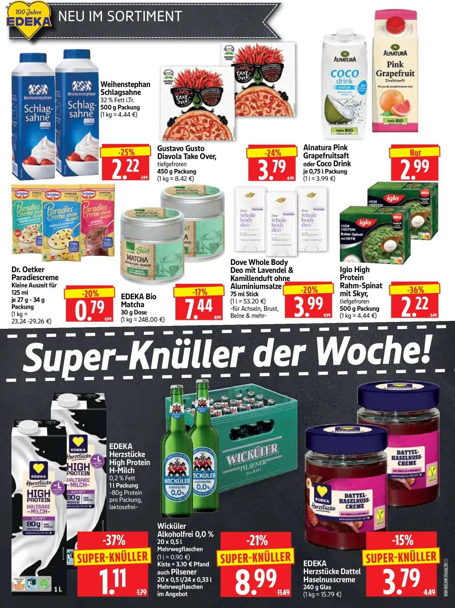 HERKULES Prospekt – gültig ab 28.09.2026 | Seite: 15 | Produkte: Schlagsahne, Milch, Iglo, Creme
