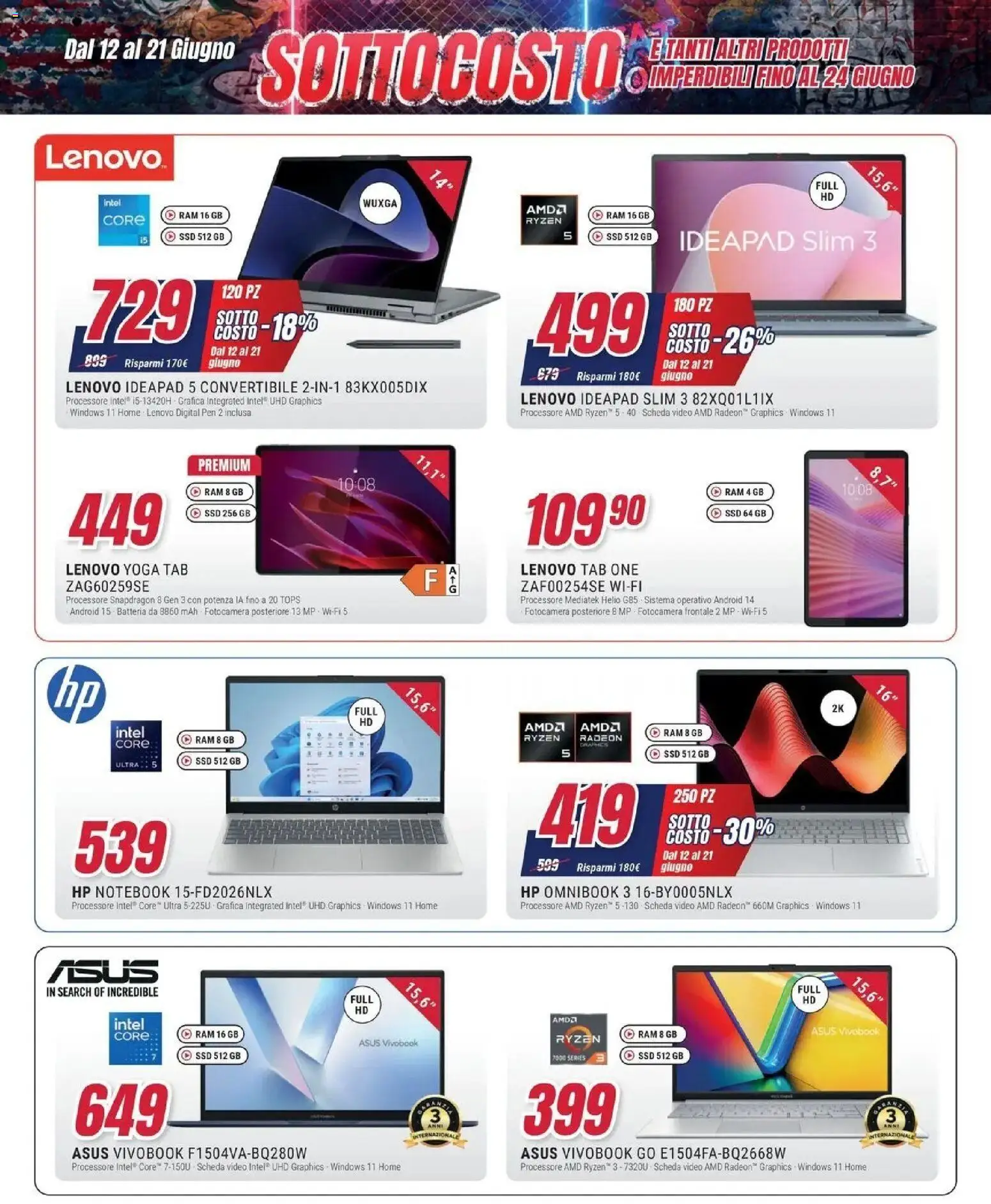 Volantino Trony del 11.06.2026 | Pagina: 5 | Prodotti: Notebook, Video, Fotocamera, Batteria