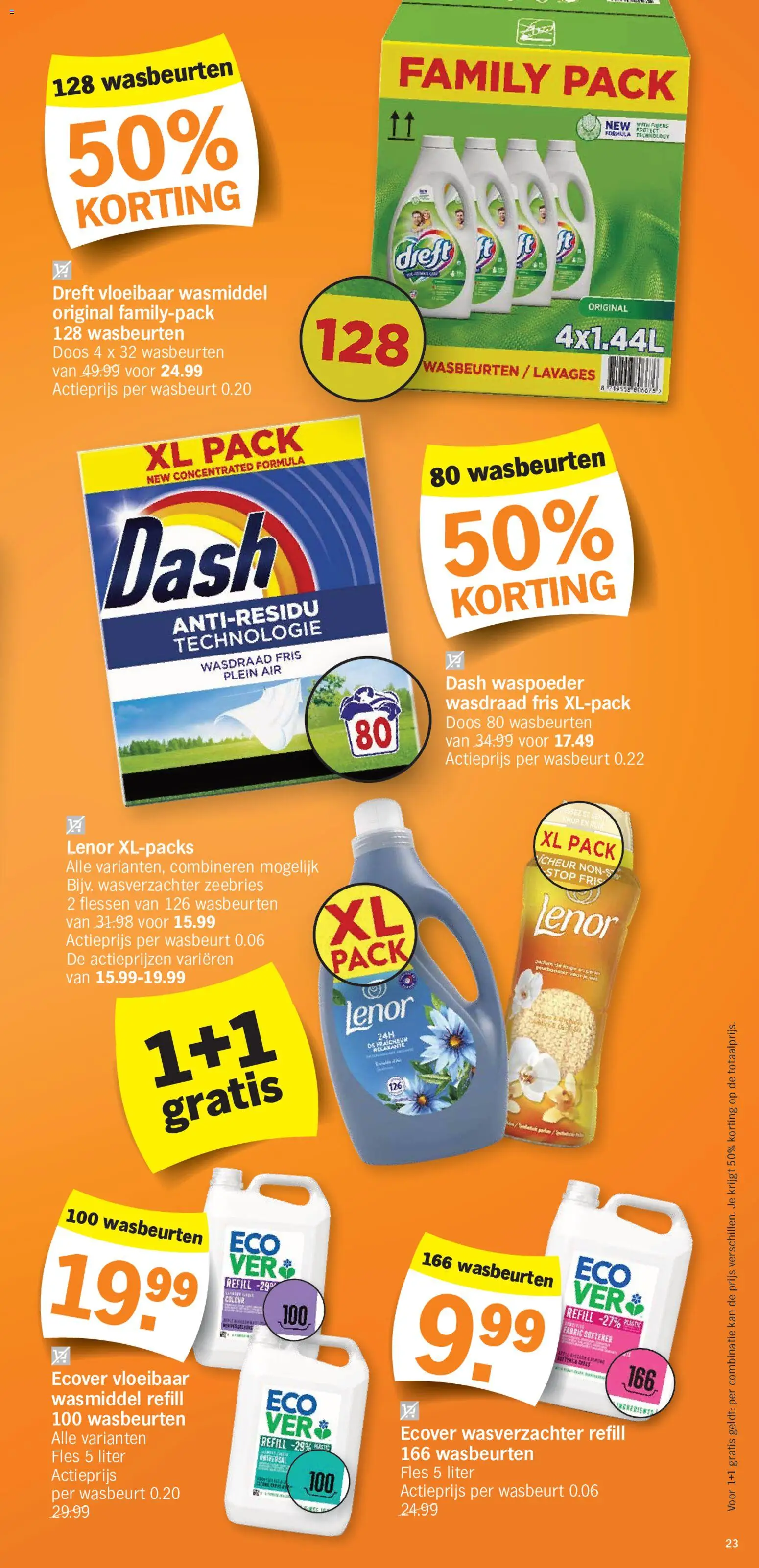 {H1} | Pagina: 23 | Producten: Vloeibaar wasmiddel, Wasmiddel, Wasverzachter, Kan