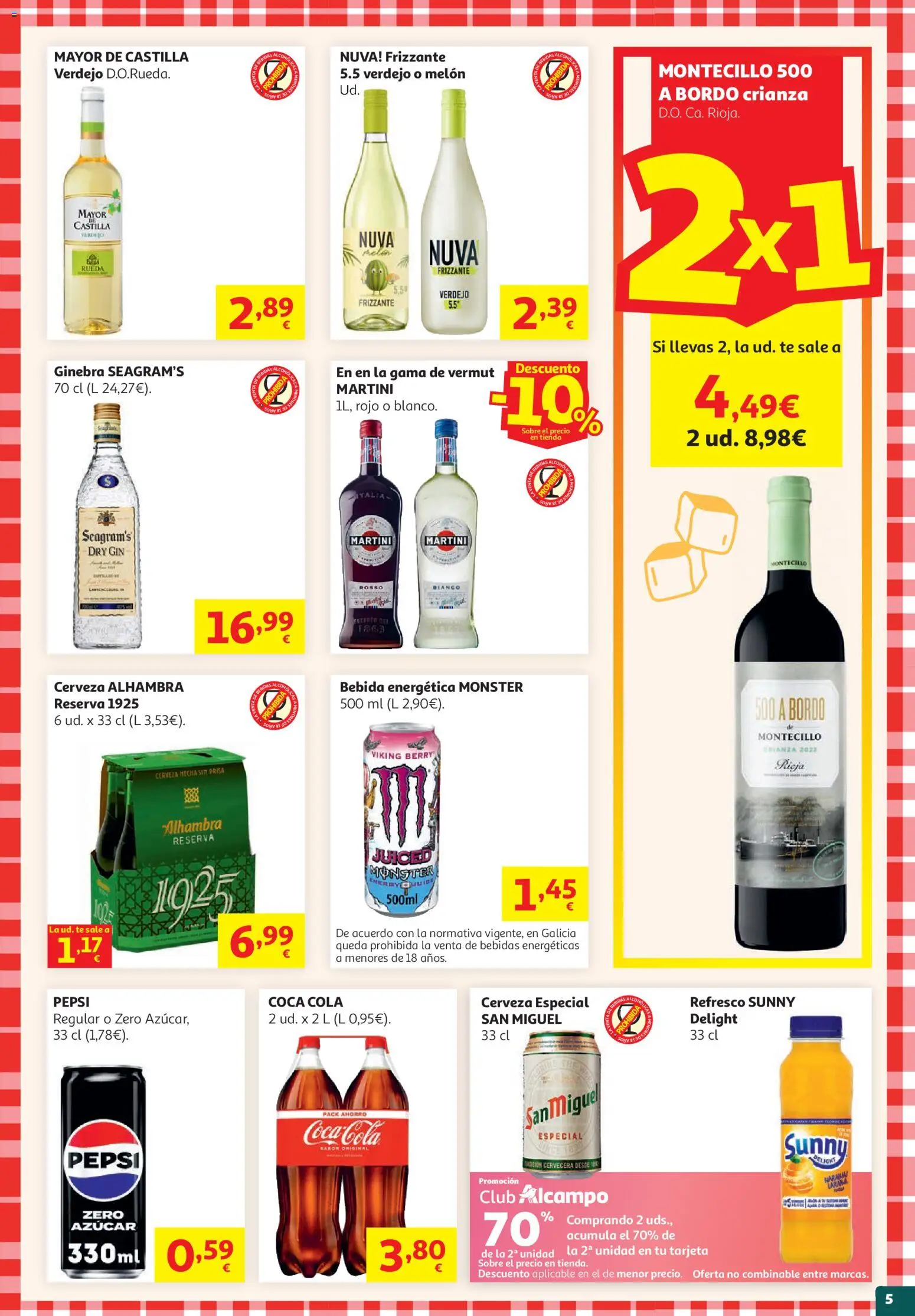 Alcampo Superstore Cat │ válido desde el 19.05.2026 | Página: 5 | Productos: Φορτιστής, Cerveza, Ginebra, Té