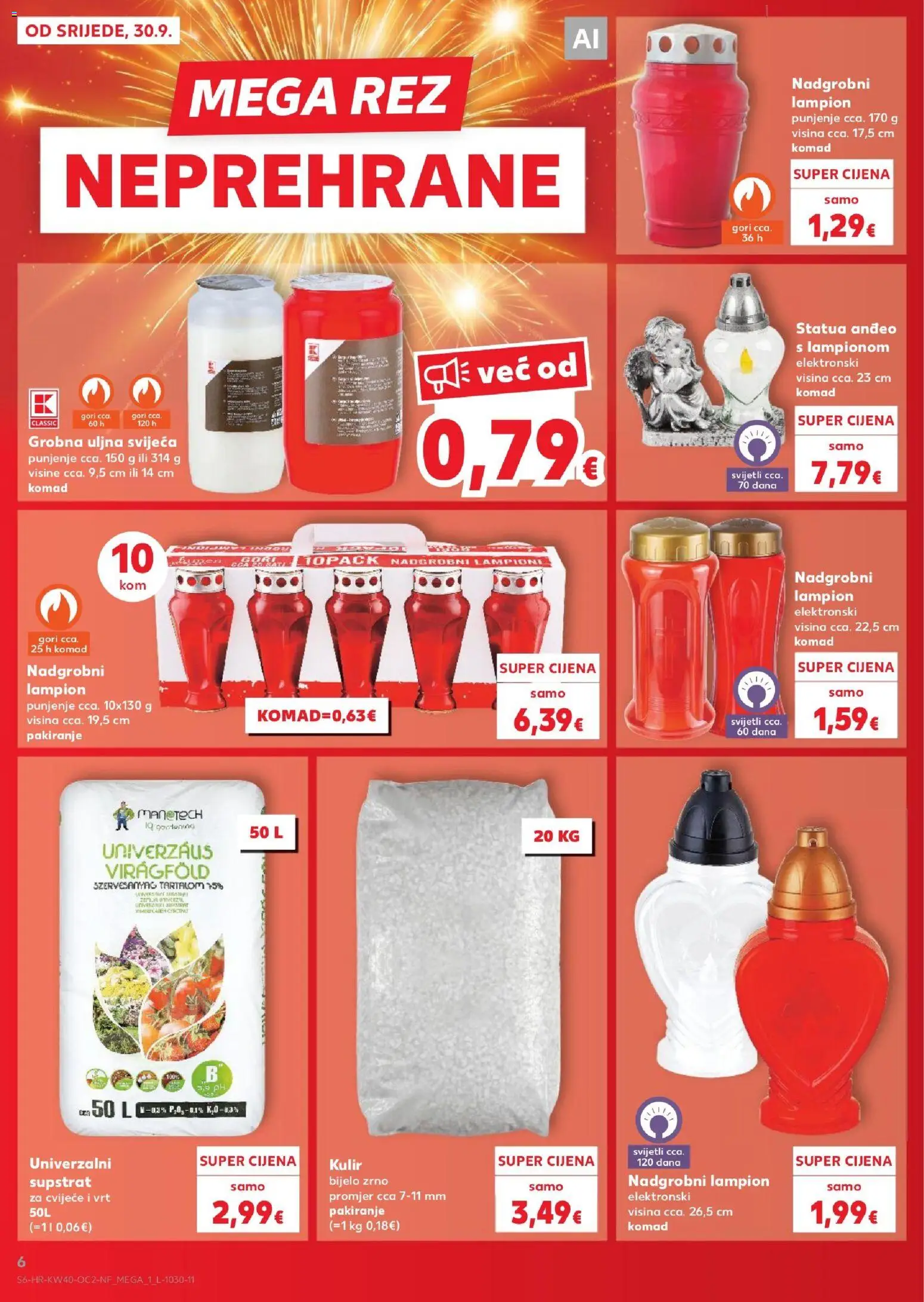 Kaufland katalog | vrijedi od 30.09.2026 | Stranica: 6 | Proizvodi: Cvijeće, Univerzalni supstrat, Lampion