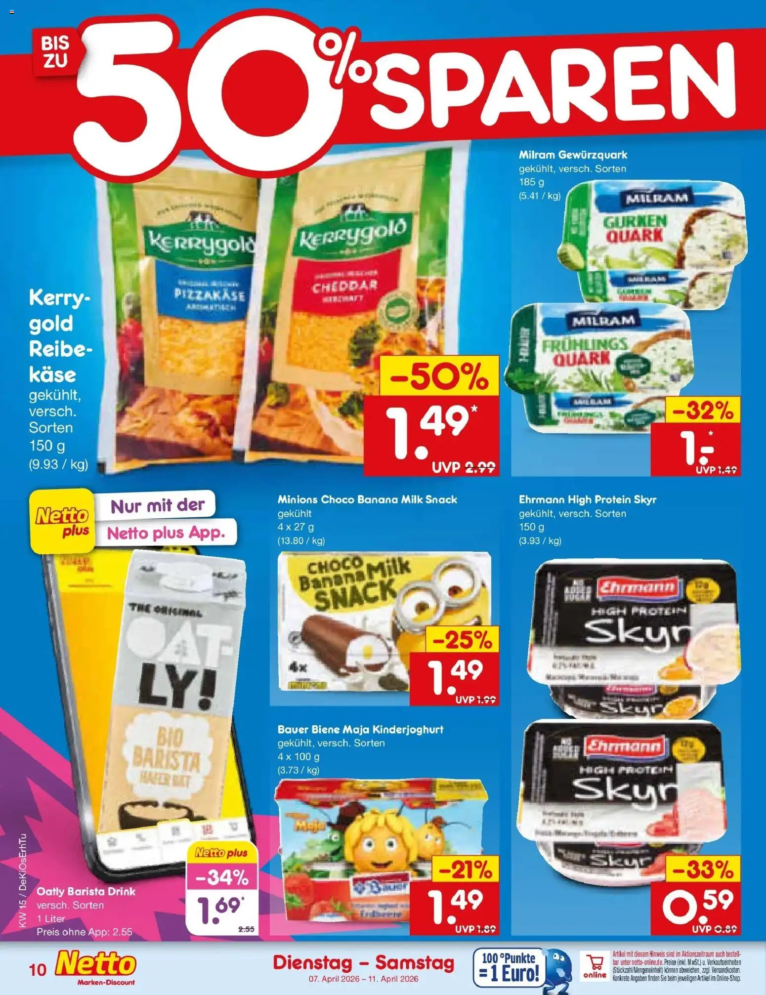 Netto Marken-Discount Prospekt München	 – gültig ab 07.04.2026 | Seite: 12 | Produkte: Skyr, Milram, Oatly, Gurken