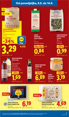 OKUSI ZAVIČAJA Sok od prešanih jabuka, Mutni. Proizveden od prosječno 5.1 kg jabuka. 3L packaging. - Pregled kataloga iz trgovine Lidl, vrijedi od 08.06.2026 | Stranica: 7 | Proizvodi: Ulje, Sok, Rezanci, Bazga