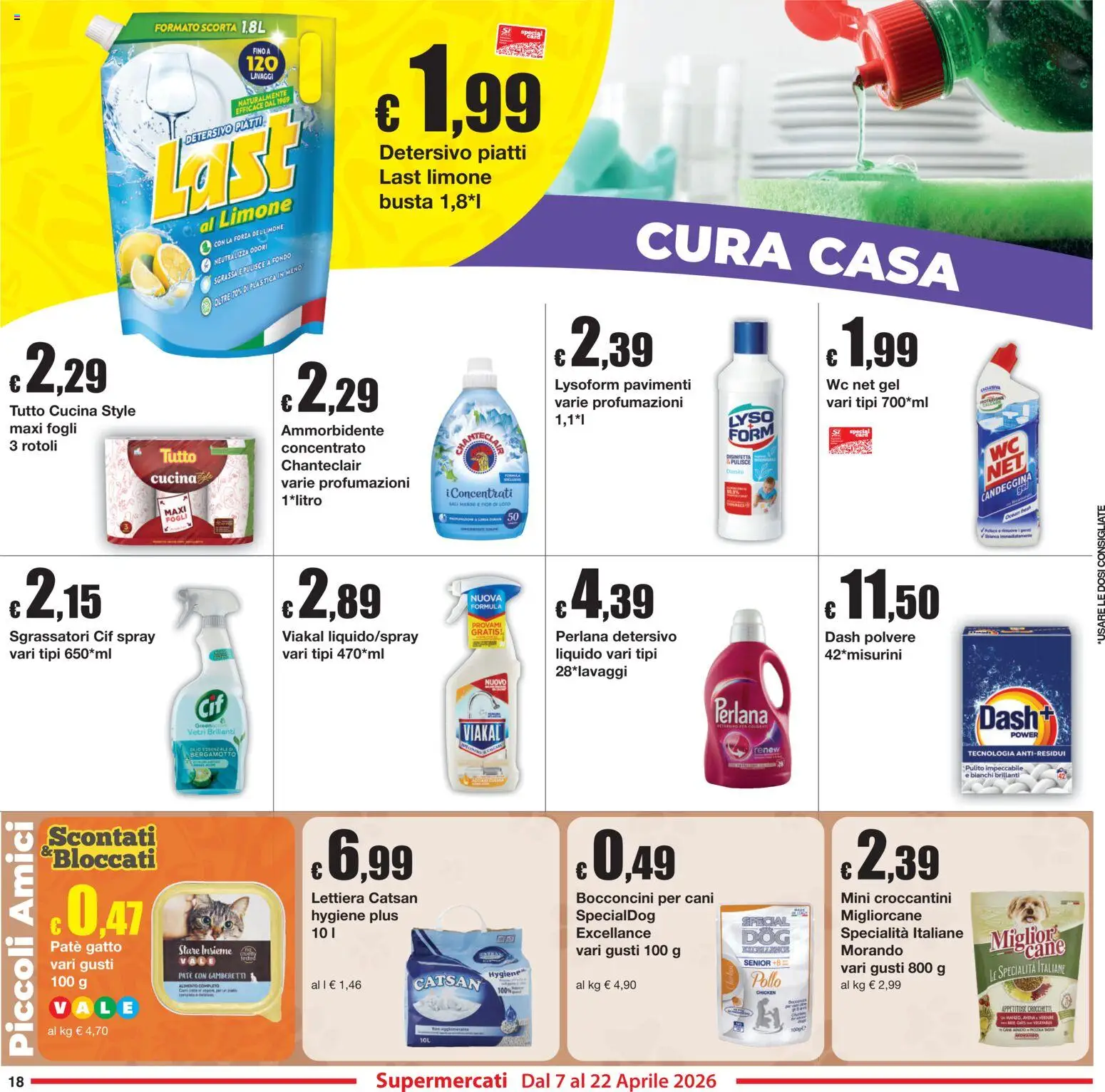 Volantino Sì con Te del 07.04.2026 | Pagina: 18 | Prodotti: Paté, Pollo, Candeggina, WC