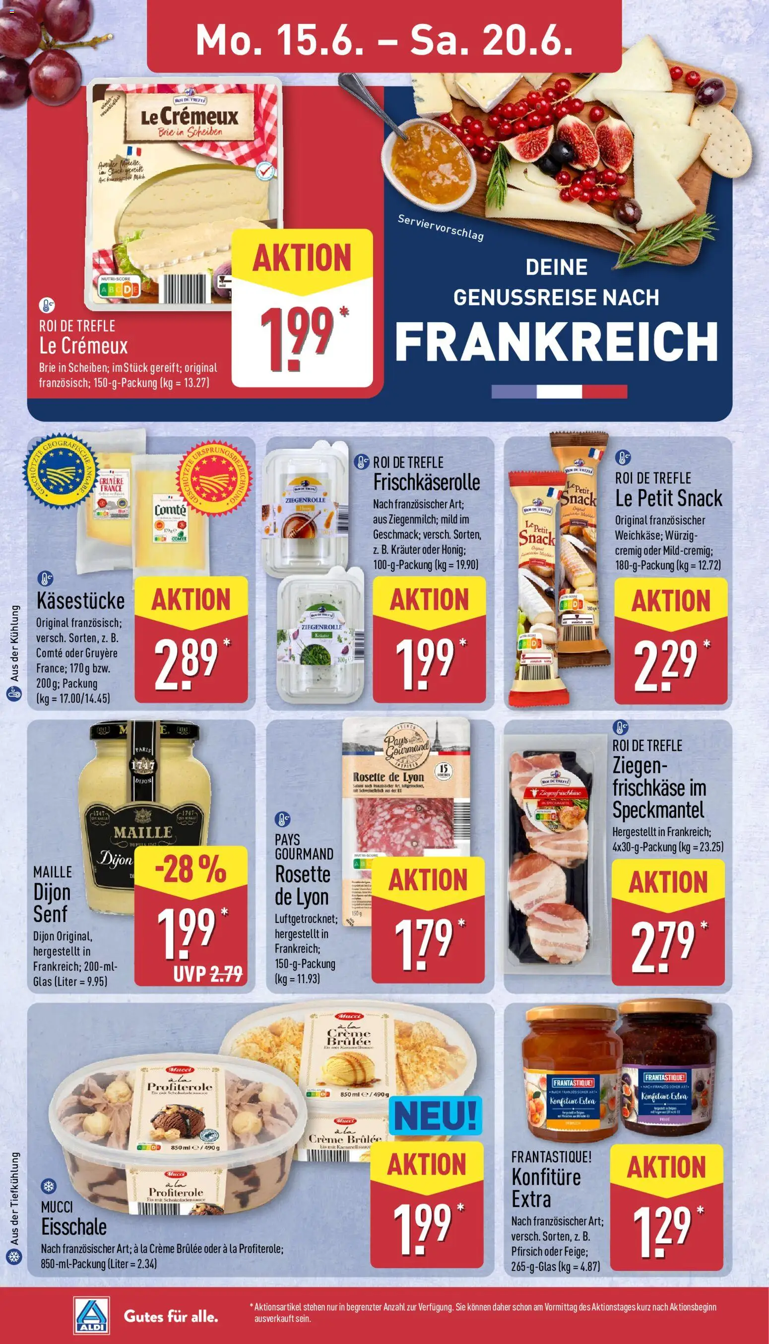 Aldi Prospekt – gültig ab 15.06.2026 | Seite: 14 | Produkte: Creme, Creme brulee, Pfirsich, Eis