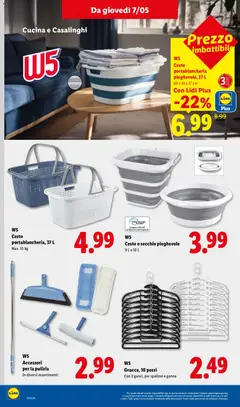 Anteprima del volantino Lidl volantino valido a partire dal 07.05.2026 | Pagina: 24 | Prodotti: Gonne, Secchio, Portabiancheria