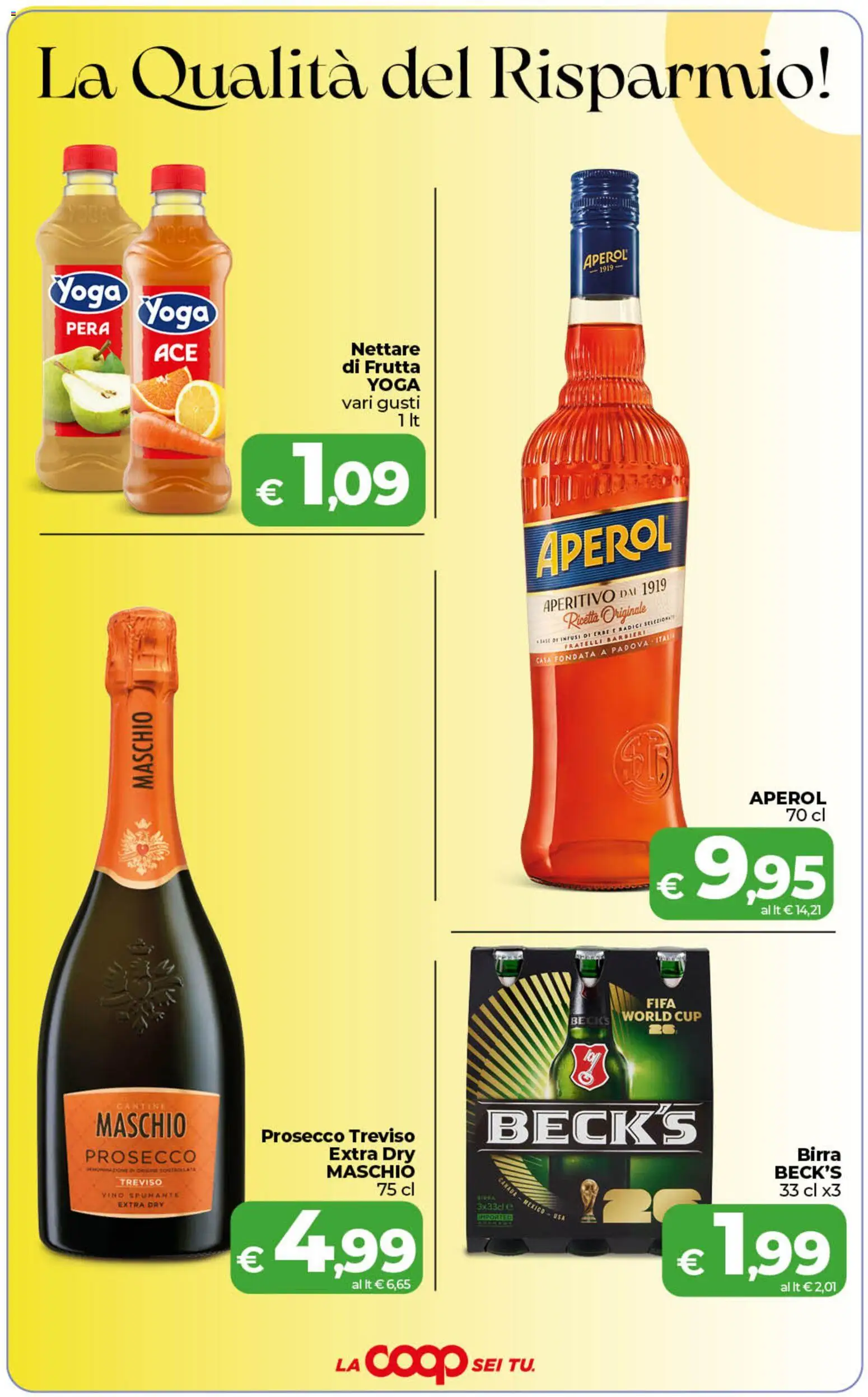 Volantino COOP del 01/09/2026 | Pagina: 4 | Prodotti: Birra, Vino, Spumante, Aperol