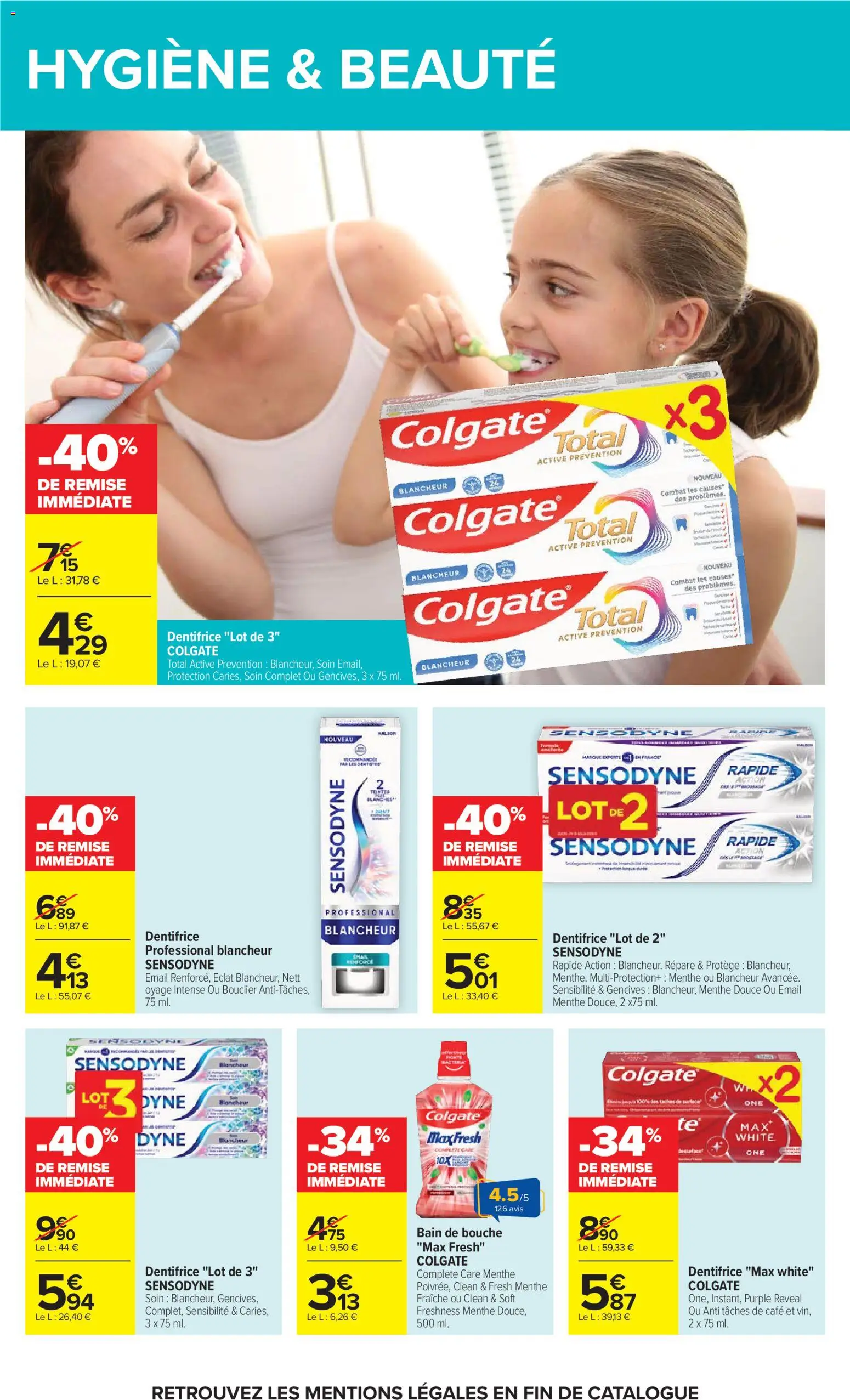 {H1} | Page: 46 | Produits: Dentifrice, Bain de bouche, Hygiène, Café
