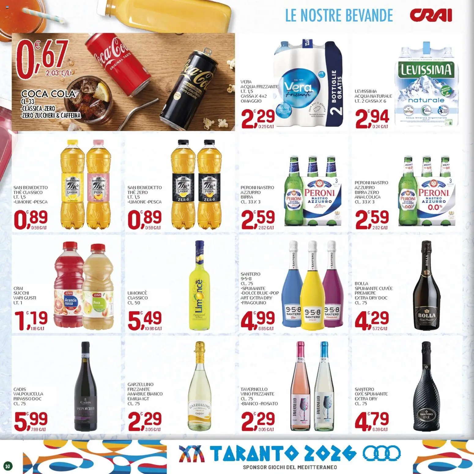 Volantino CRAI del 20/08/2026 | Pagina: 10 | Prodotti: Acqua, Bevande, Pesca, Acqua naturale