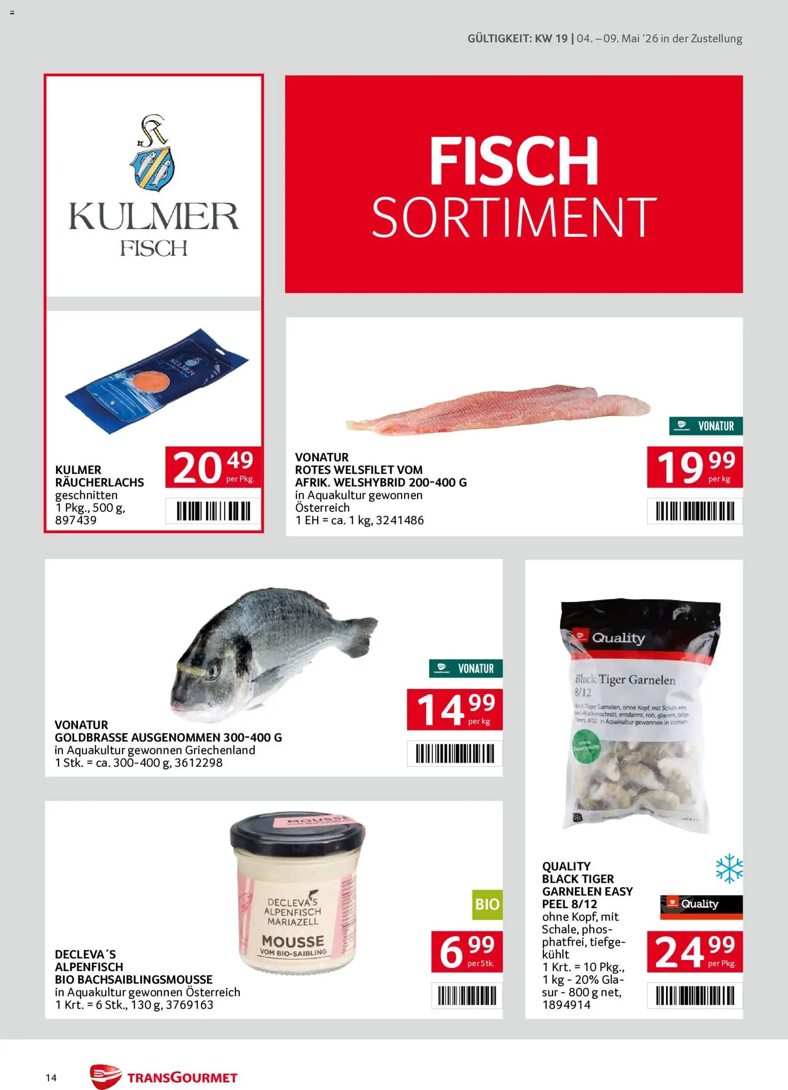 Transgourmet Zustellaktion gültig ab 04.05.2026 | Seite: 14 | Produkte: Fisch
