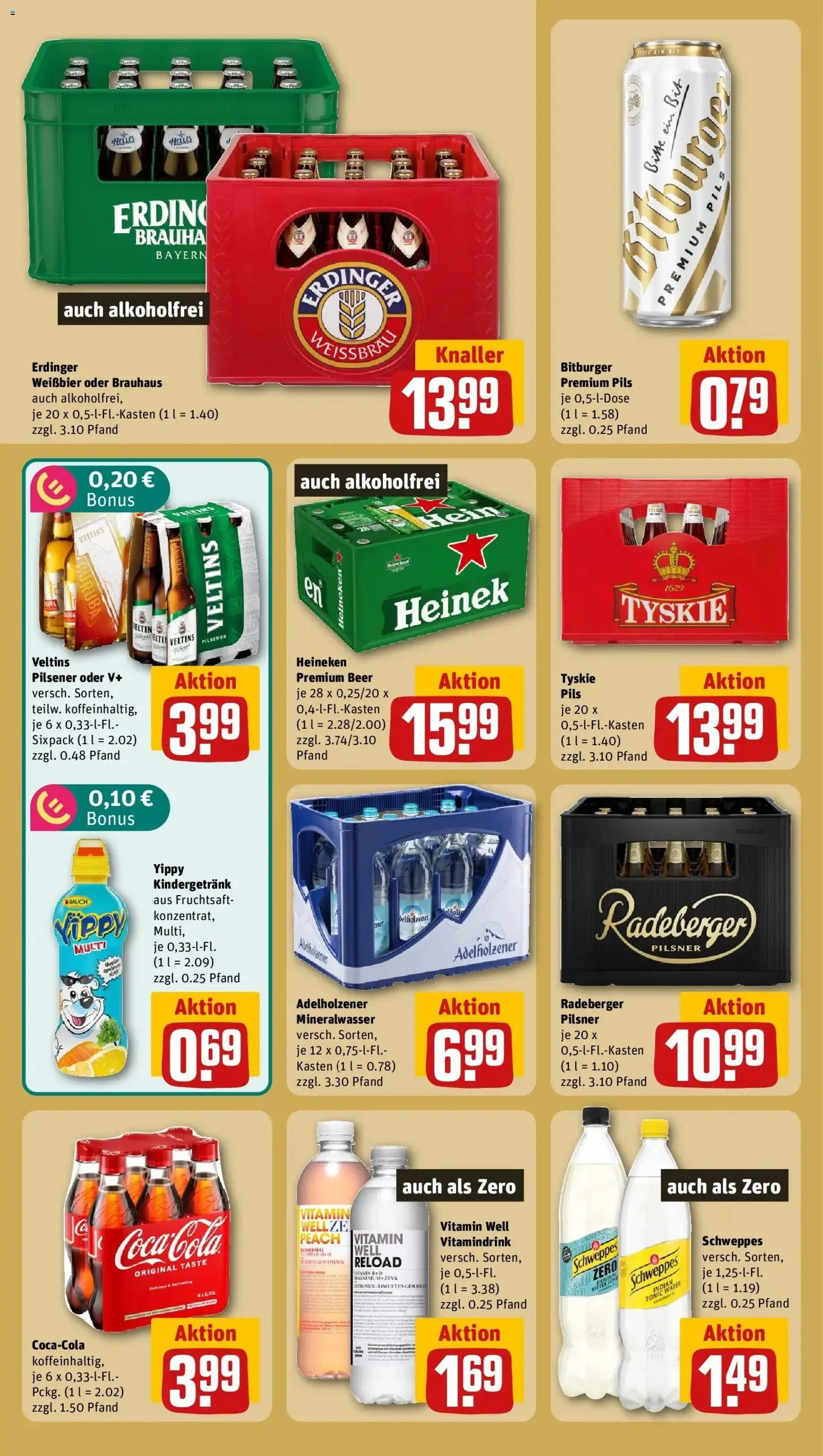 REWE Prospekt ab 17.08.2026 zum Blättern » Angebote | Seite: 19 | Produkte: Tyskie, Pils, Schweppes, Veltins
