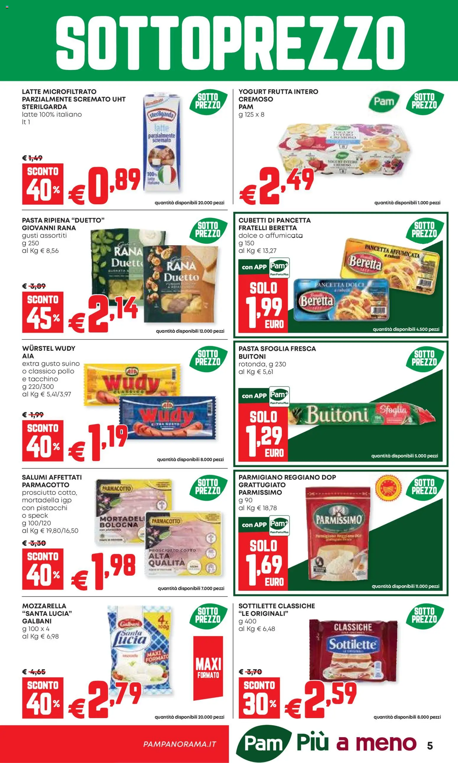 Volantino Panorama del 10/09/2026 | Pagina: 5 | Prodotti: Yogurt, Pollo, Frutta, Mozzarella