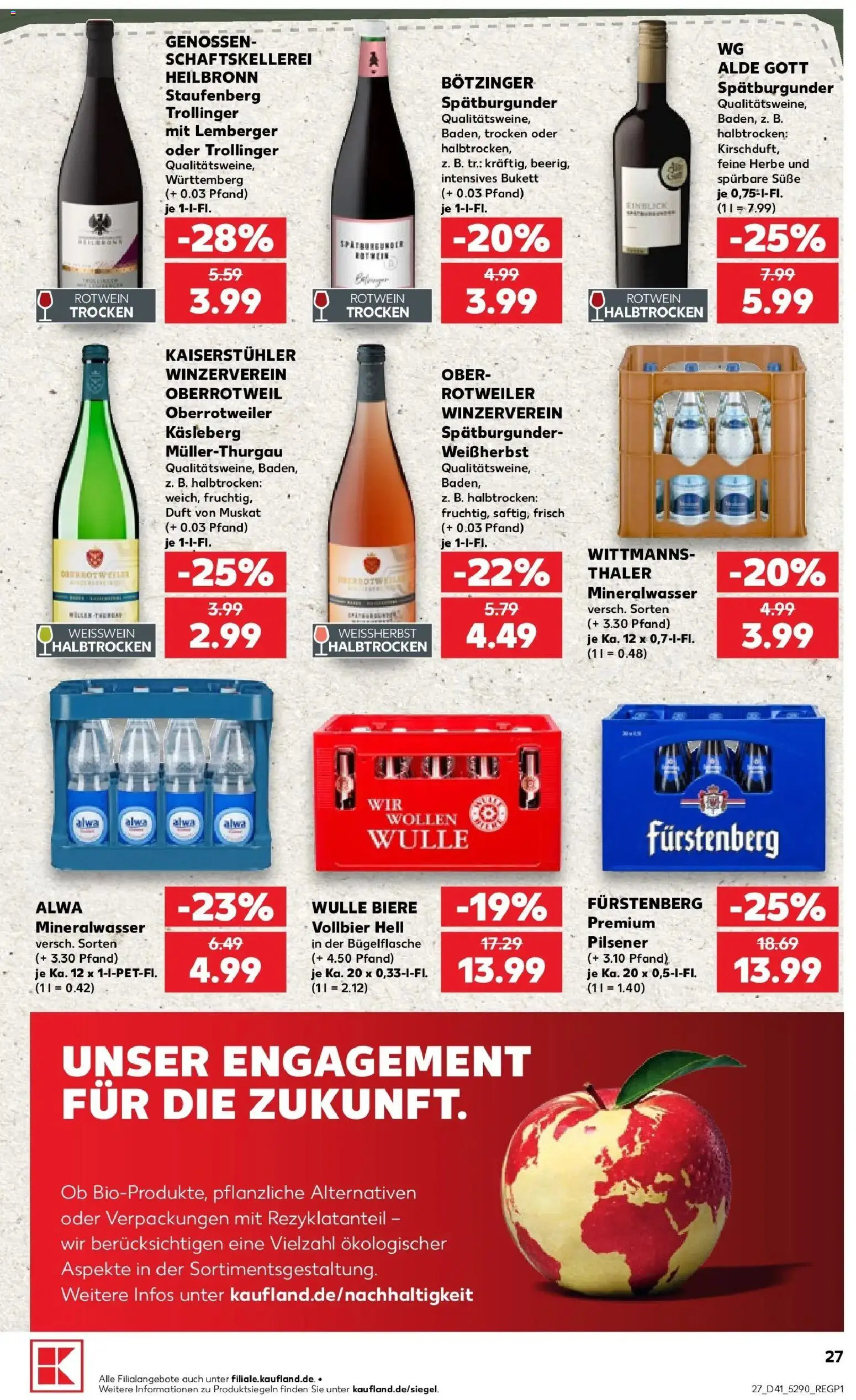 Prospekt Kaufland ab 08.10.2026 » Angebote Online zum Blättern | Seite: 27 | Produkte: Weißwein, Rotwein, Duft, Mineralwasser