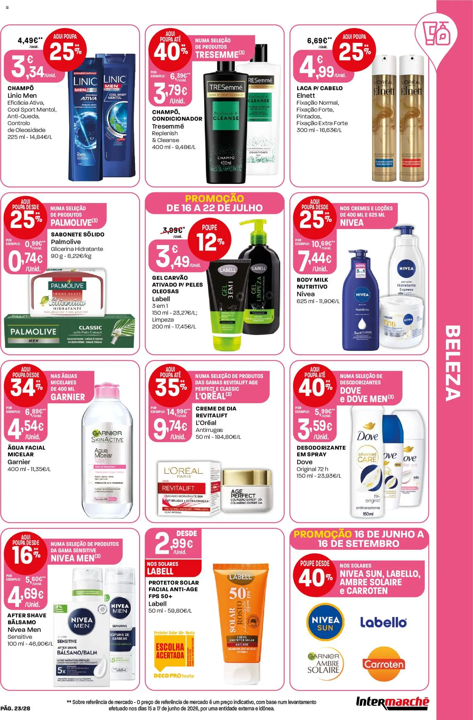 Intermarché Folheto Contact │ válido de 16/07/2026 | Página: 23 | Produtos: Agua, Base, Sabonete, Creme