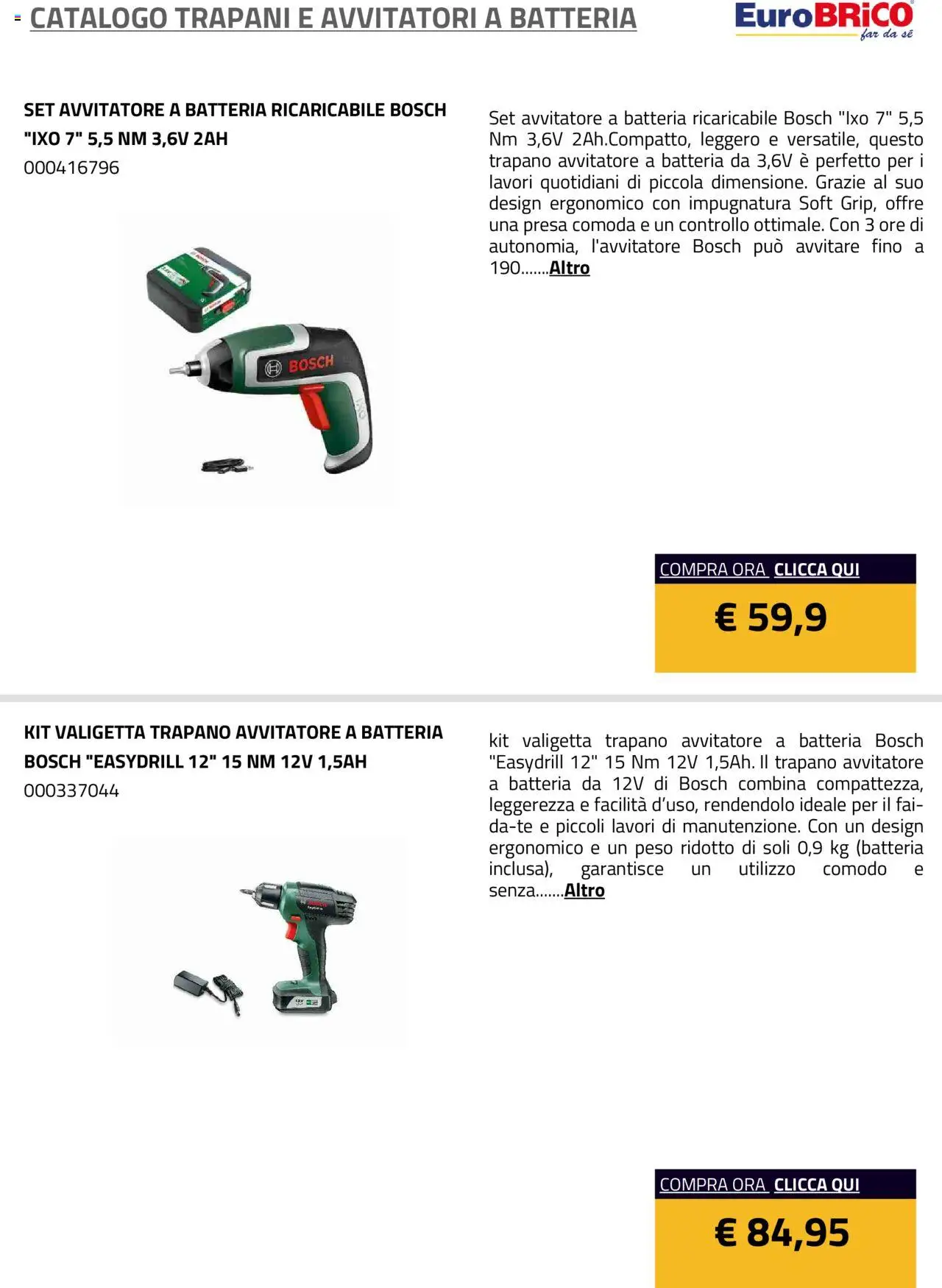 Volantino Eurobrico del 23.07.2025 | Pagina: 21 | Prodotti: Avvitatore, Valigetta, Presa, Batteria