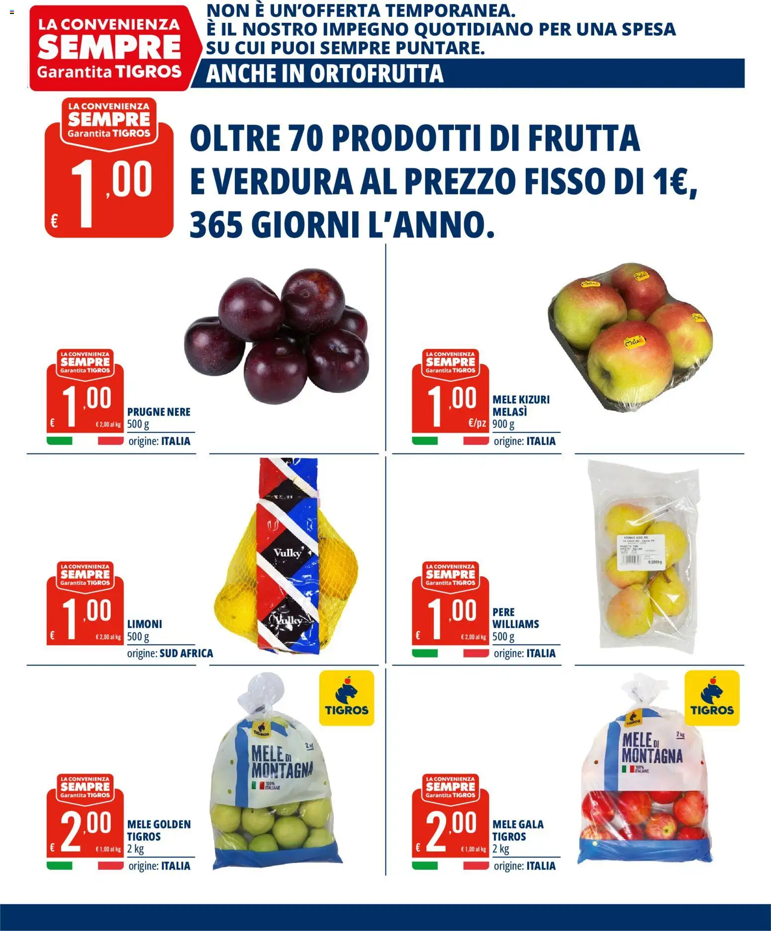 Volantino Tigros del 16/09/2026 | Pagina: 7 | Prodotti: Mele, Pere, Prugne, Frutta
