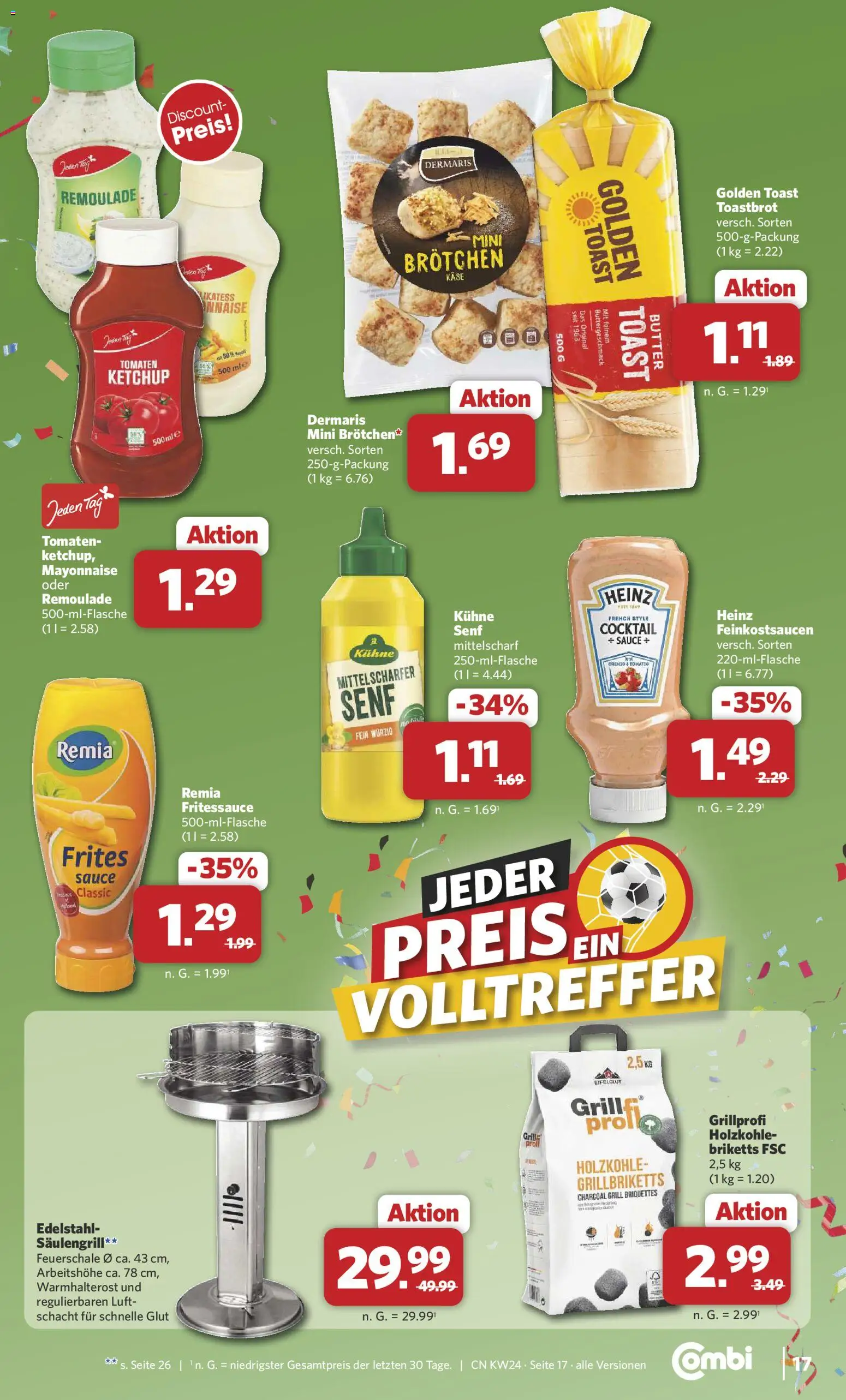 Combi Prospekt – gültig ab 08.06.2026 | Seite: 17 | Produkte: Grill, Toast, Toastbrot, Ketchup