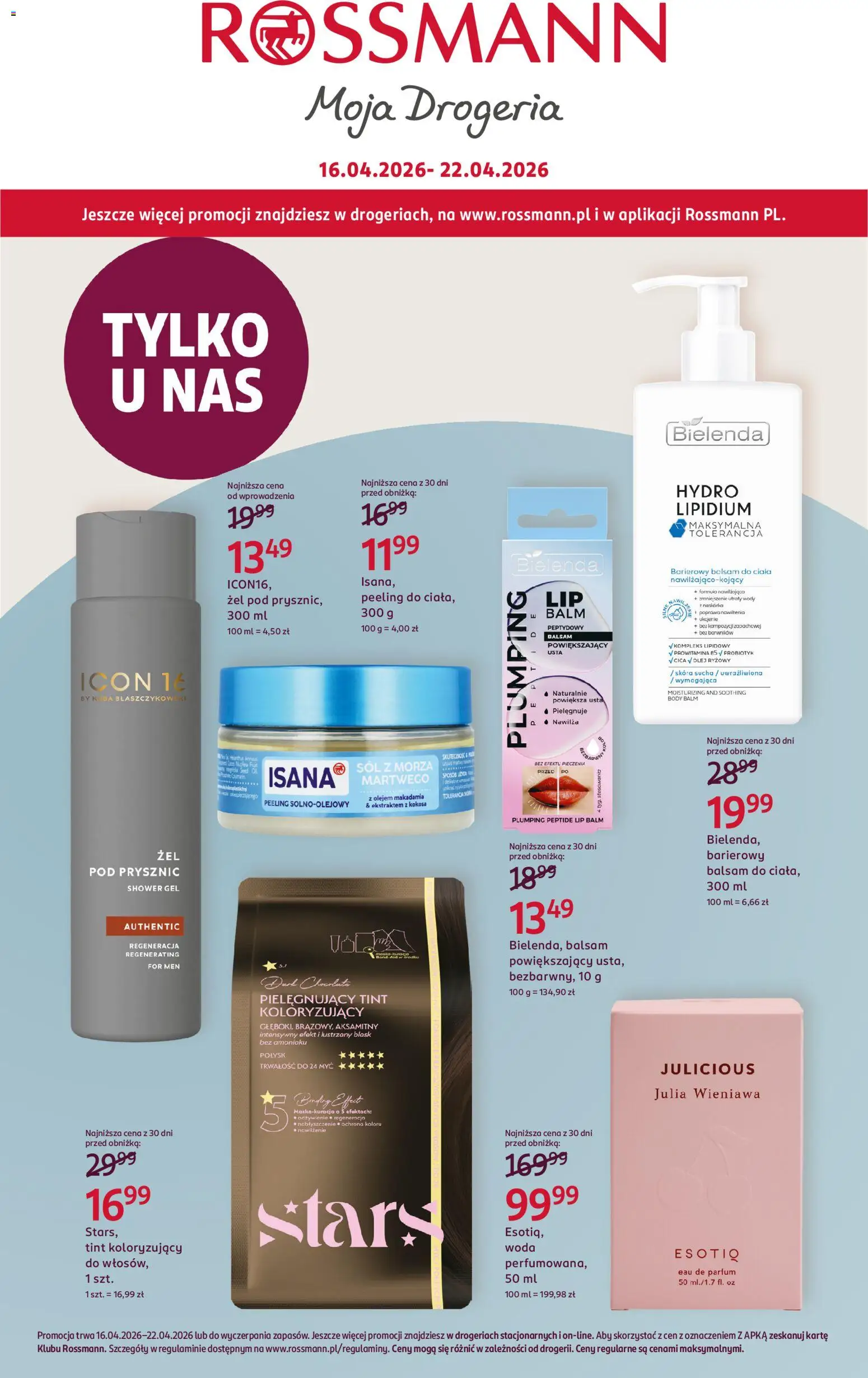 Rossmann gazetka od 16.04.2026 | Strona: 1 | Produkty: Prysznic, Olej, Body, Peeling