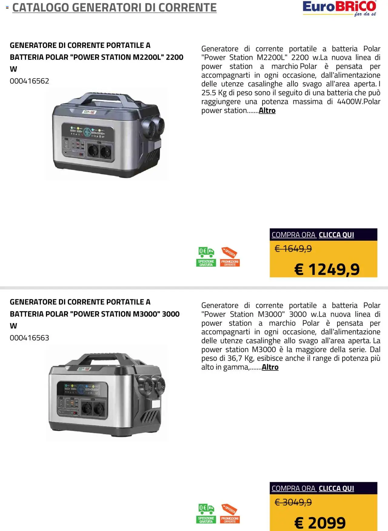 Volantino Eurobrico del 23.07.2025 | Pagina: 17 | Prodotti: Generatore, Batteria