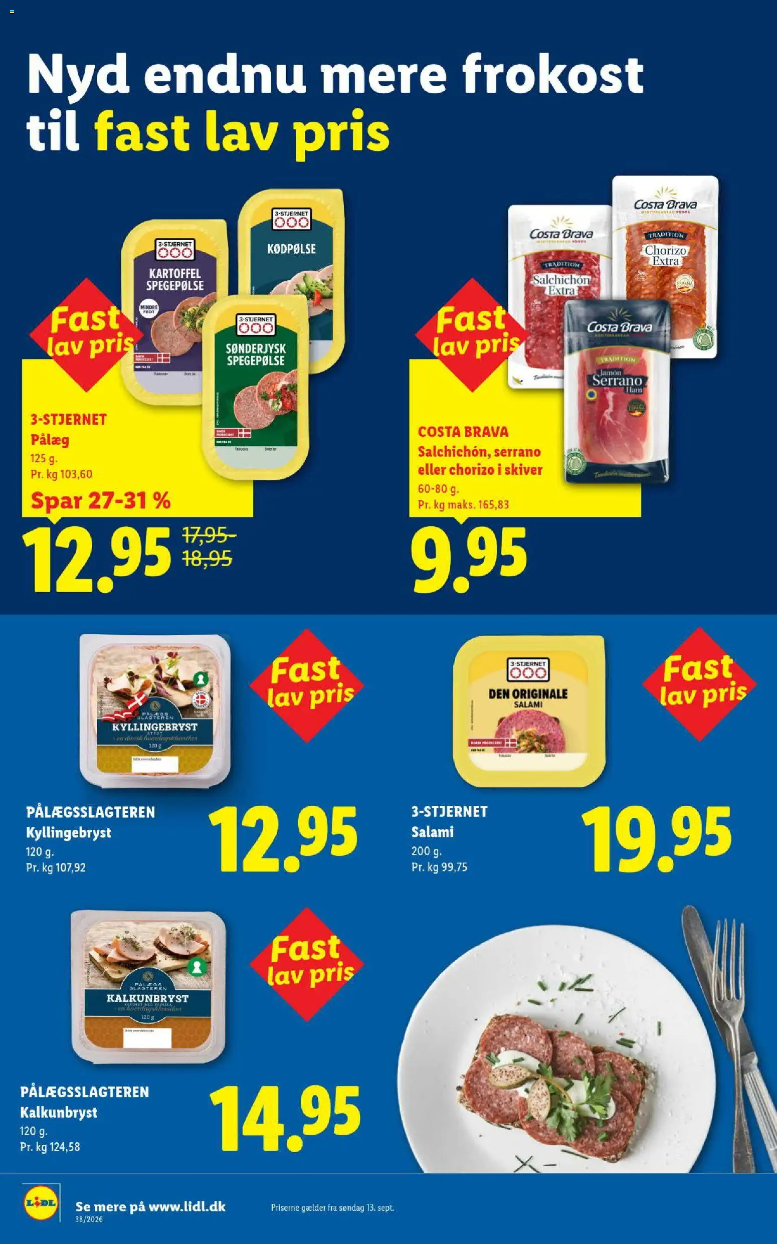Lidl tilbudsavis – gyldig fra 13/09/2026 | Side: 14 | Produkter: Salami, Pålæg, Spegepølse
