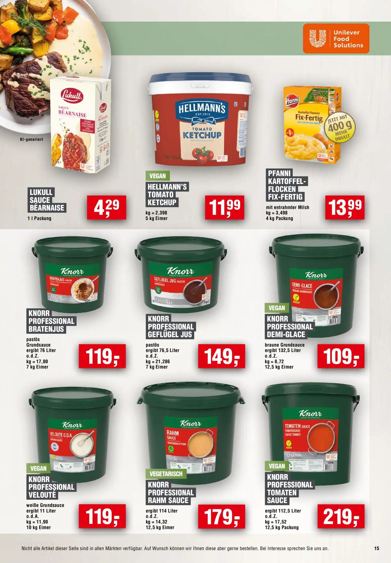 Handelshof Gastro & GV – gültig ab 01.09.2026 | Seite: 15 | Produkte: Milch, Tomaten, Knorr, Flocken