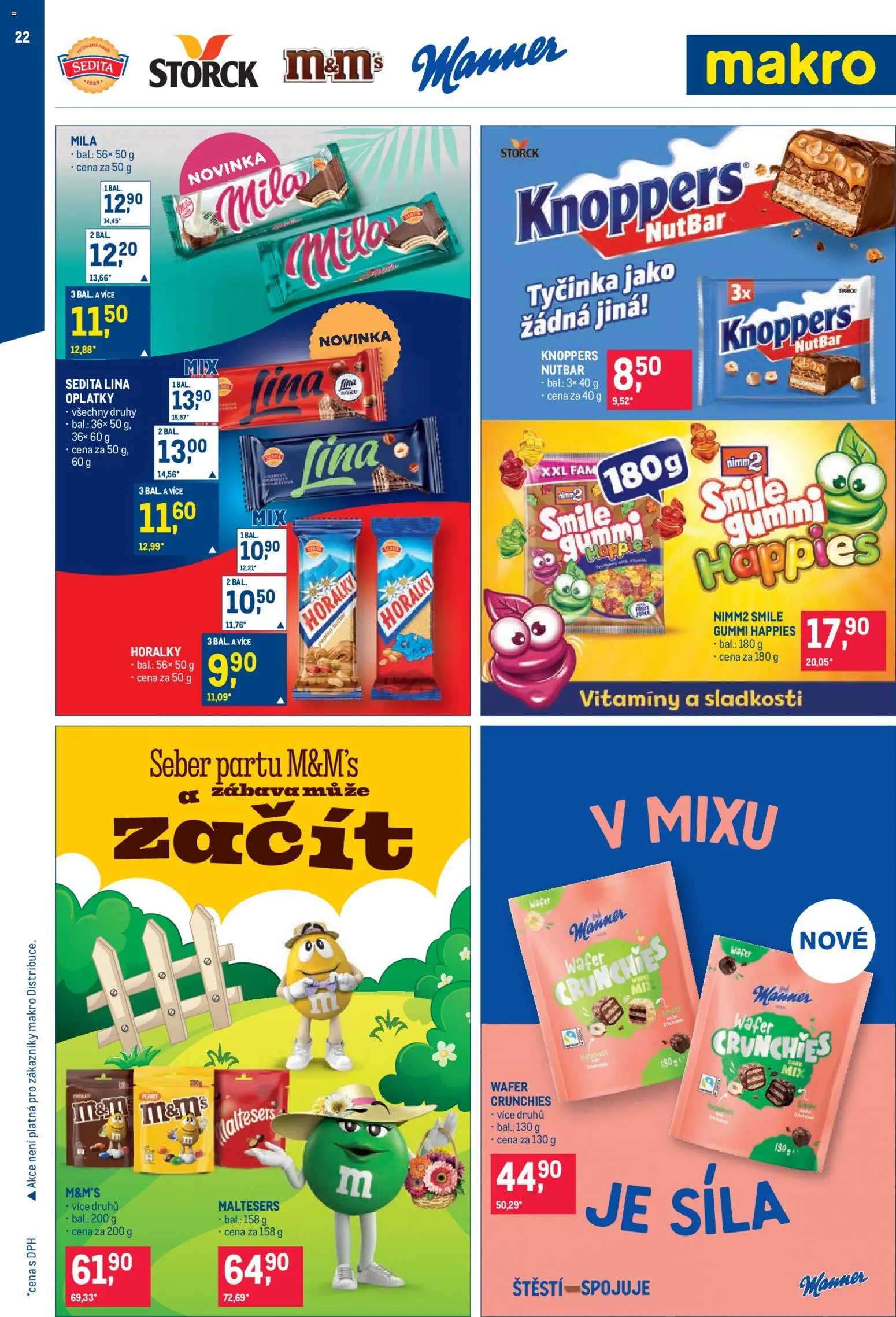 Makro leták - Obchodní partneři od 20.05.2026 | Strana: 22 | Produkty: Knoppers, Sladkosti, Lina, Oplatky