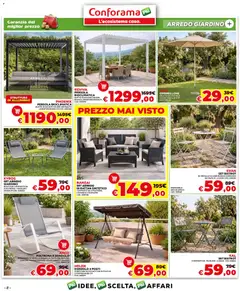 Anteprima del volantino Conforama volantino valido a partire dal 04.06.2026 | Pagina: 2 | Prodotti: Dondolo, Pergola, Divano, Tavolo
