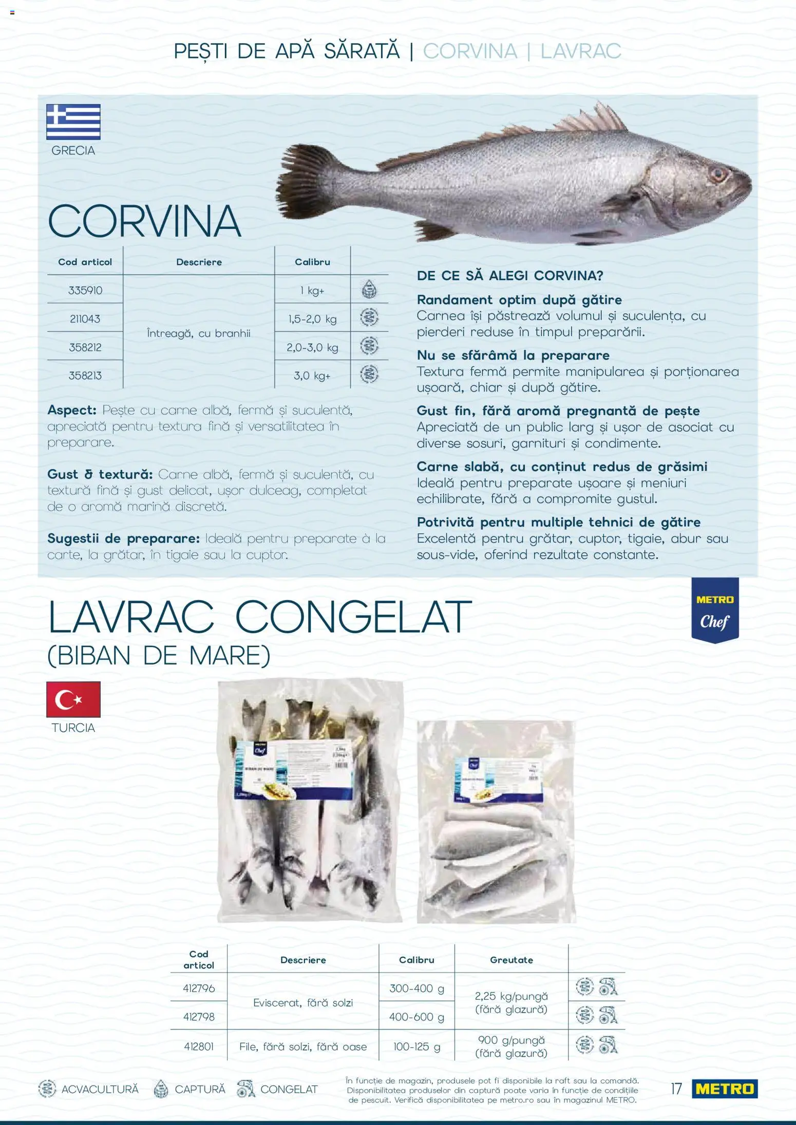 Noul catalog Metro – valabil de la 01.10.2026 | Pagină: 17 | Produse: Tigaie, Raft, Biban, Pește