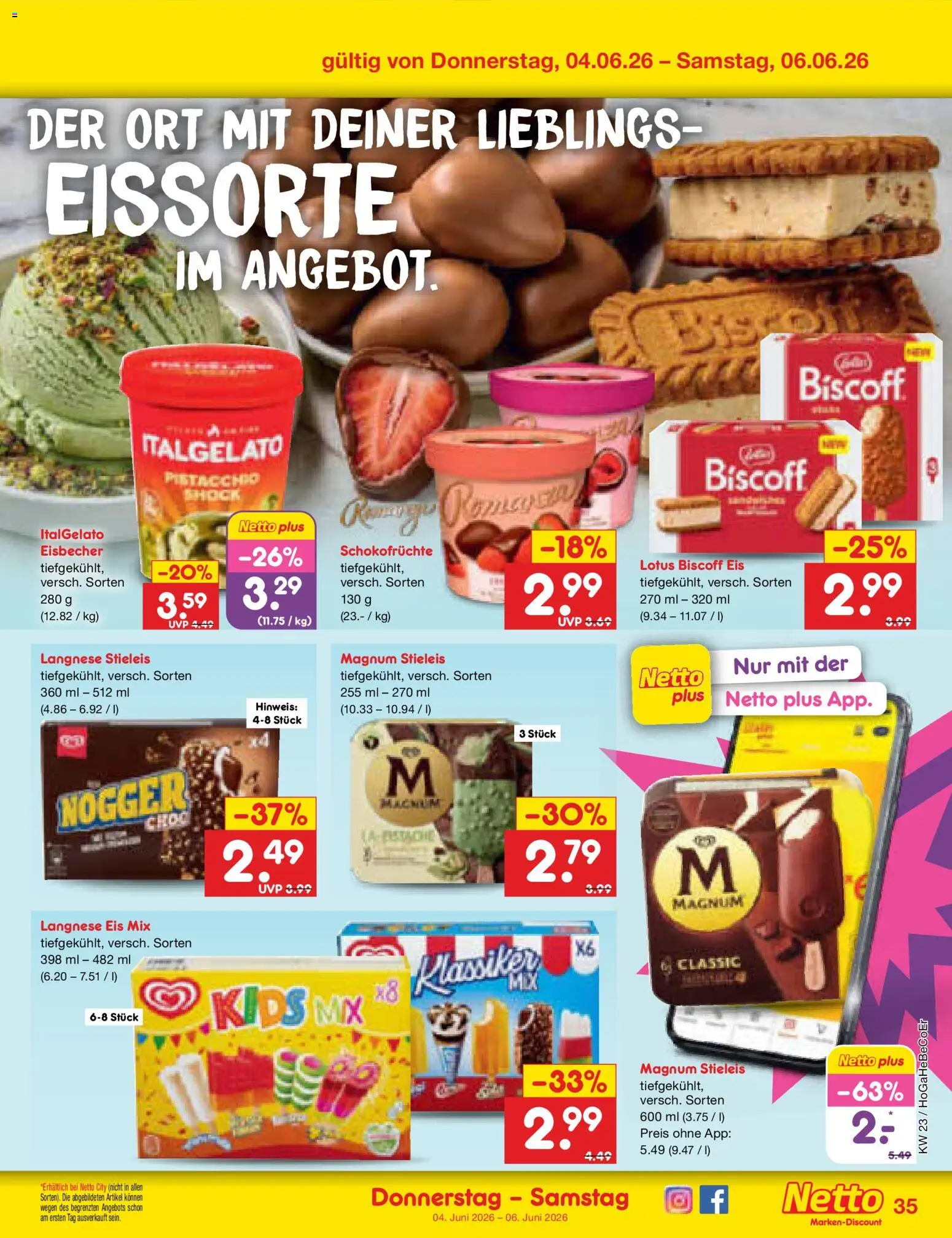 Netto Marken-Discount Prospekt – gültig ab 01.06.2026 | Seite: 49 | Produkte: Langnese, Eis