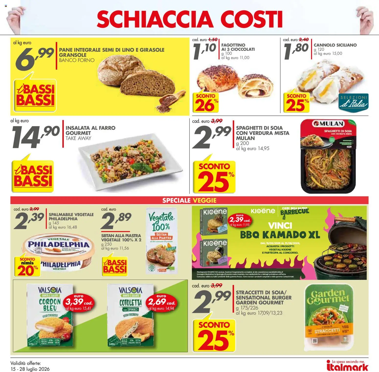 Volantino Italmark del 15/07/2026 | Pagina: 7 | Prodotti: Insalata, Spinaci, Seitan, Farro