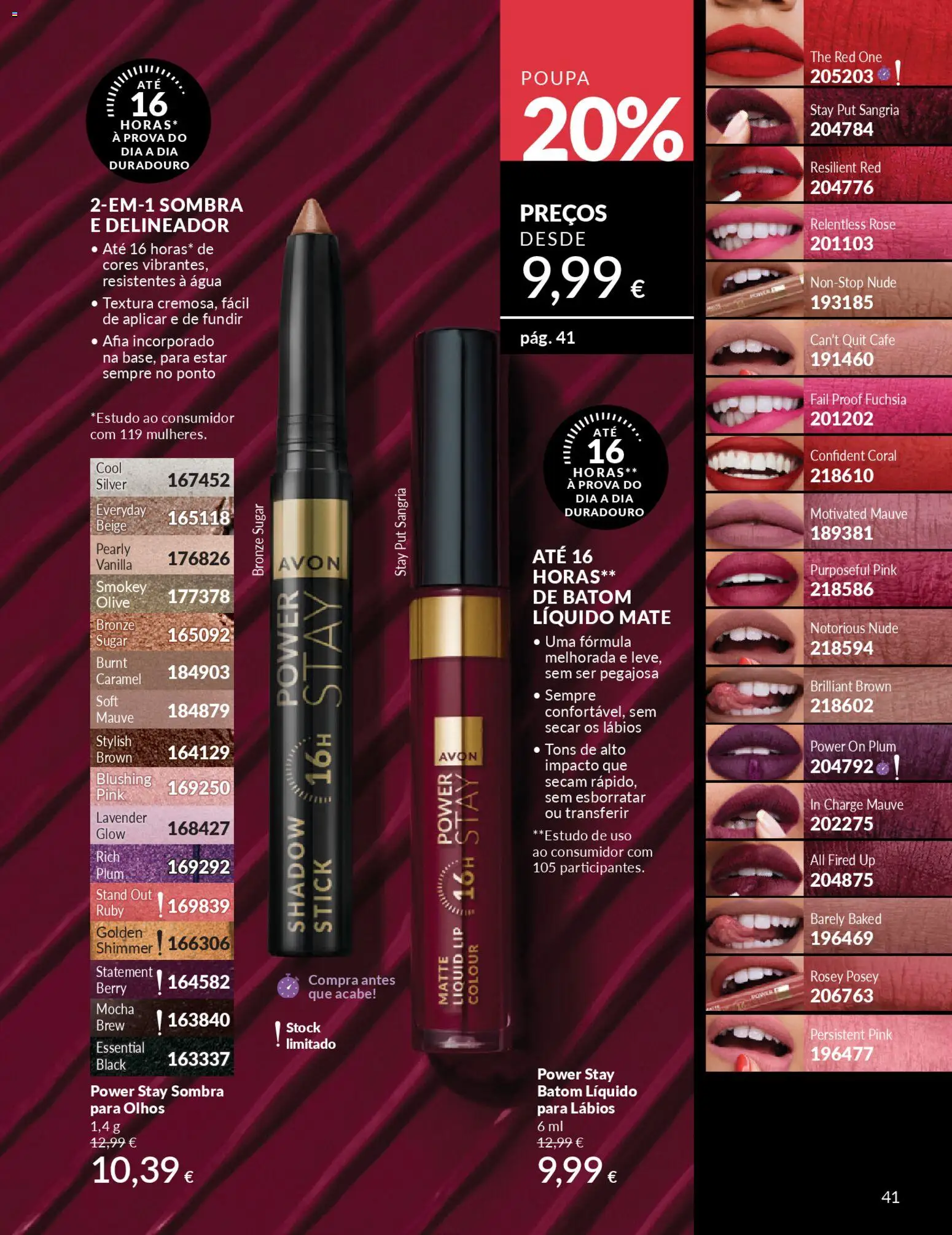 Catálogo Avon Campanha 4 │ válido de 01.04.2026 | Página: 41 | Produtos: Agua, Delineador, Batom, Café