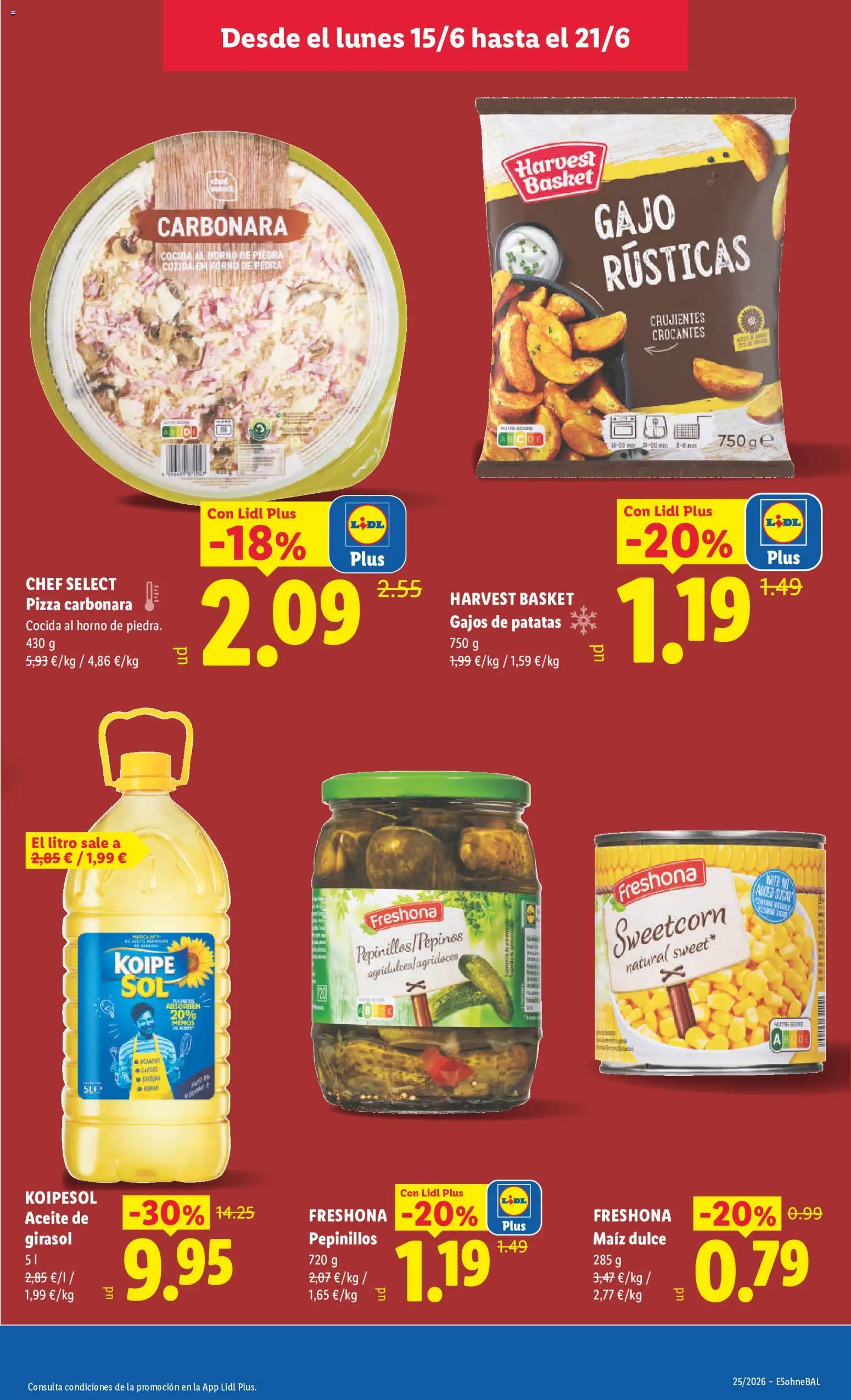 Lidl folleto Baleares │ válido desde el 15.06.2026 | Página: 25 | Productos: Aceite, Pizza, Aceite de girasol, Horno