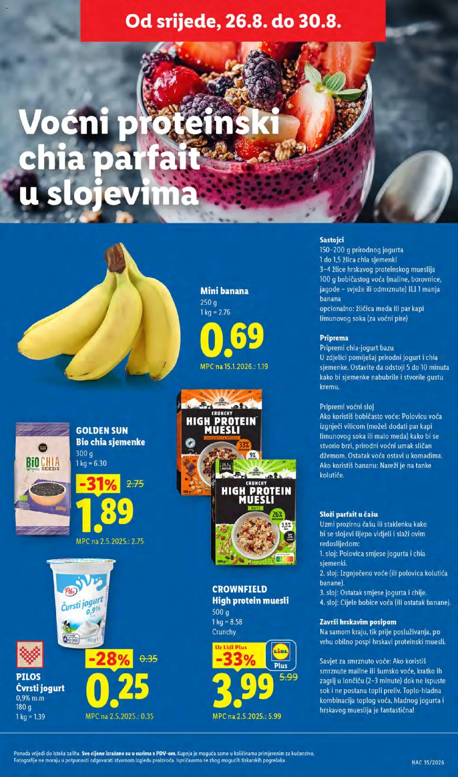 Lidl katalog | vrijedi od 24.08.2026 | Stranica: 59 | Proizvodi: Pire, Jagode, Smrznute maline, Sastojci