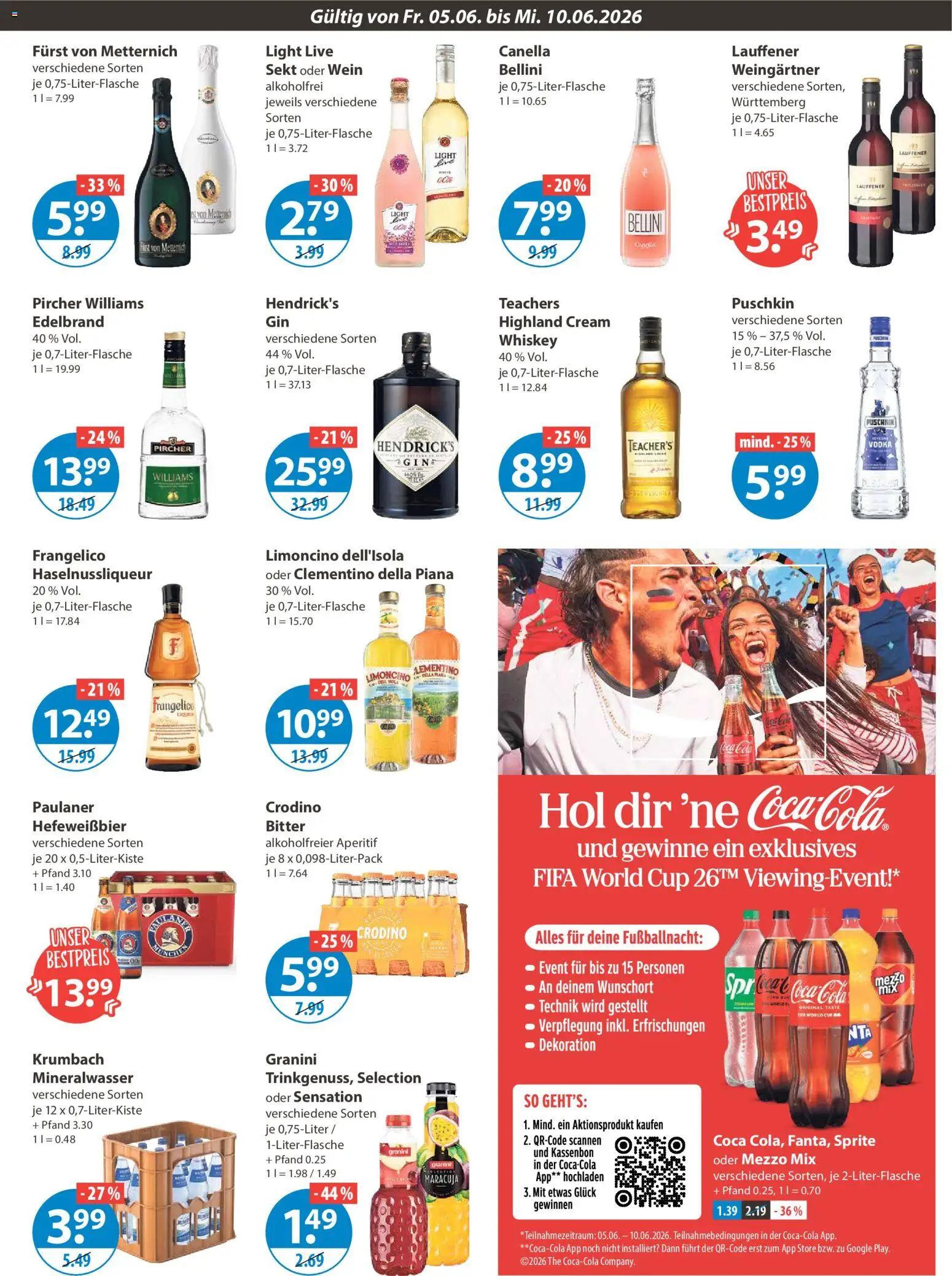 V-Markt Angebote – gültig ab 05.06.2026 | Seite: 9 | Produkte: Furst von metternich, Sprite, Oder mezzo mix, Vodka