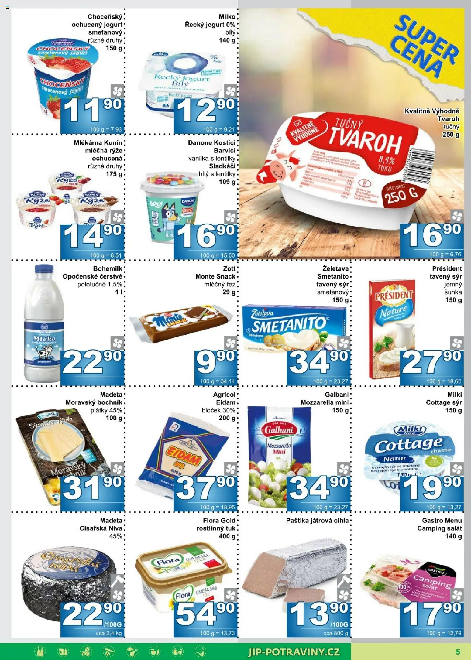 Jip leták od 23.09.2026 | Strana: 5 | Produkty: Smetanový jogurt, Šunka, Eidam, Lentilky