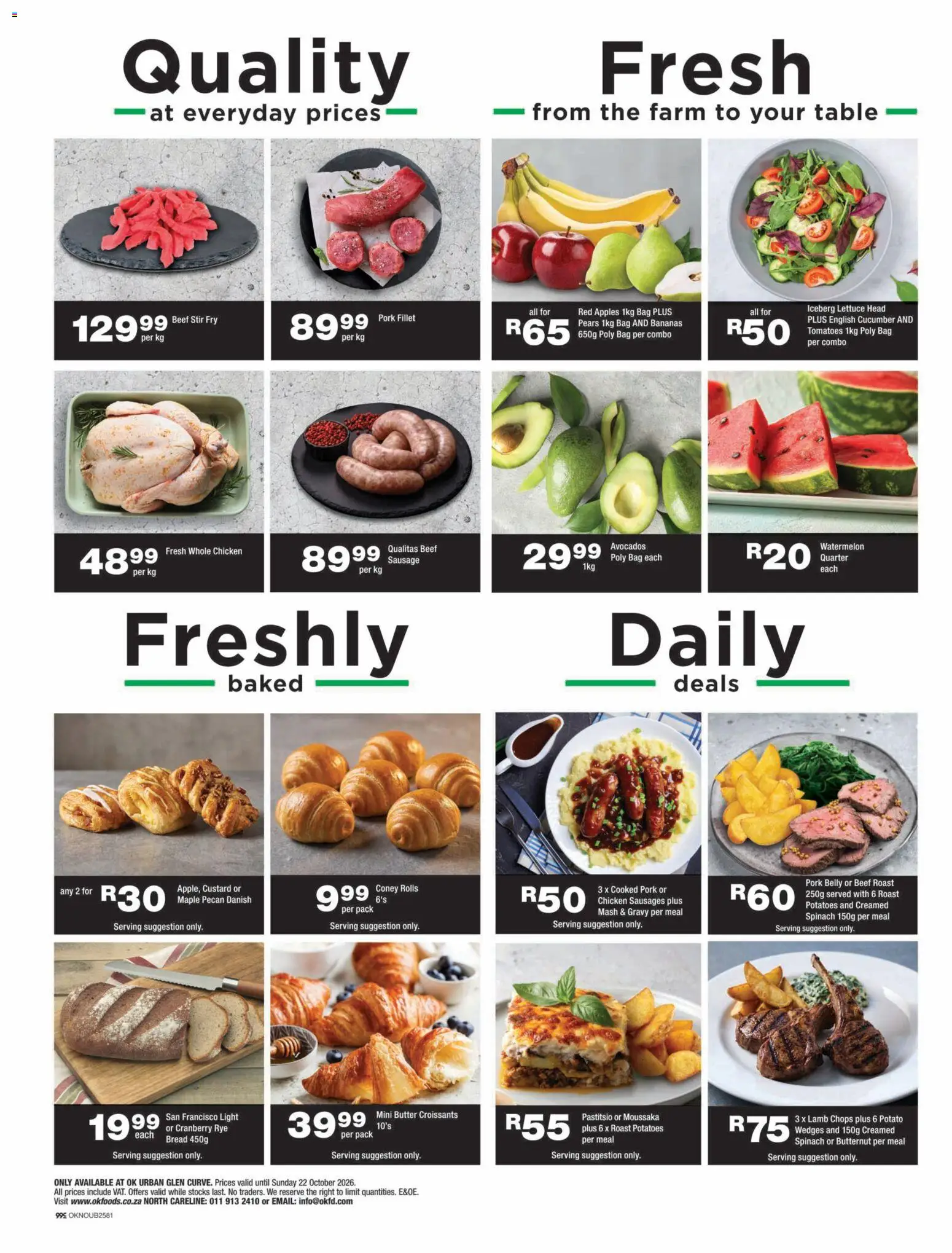 New OK Foods catalogue – valid from 14/10/2026 | Page: 2 | Products: Table, Pork belly, Pork, Avocados