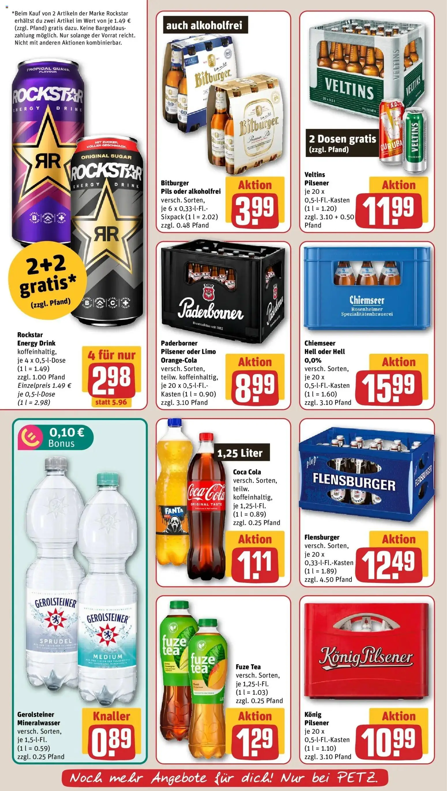 REWE Prospekt ab 07.09.2026 zum Blättern » Angebote | Seite: 18 | Produkte: Rockstar, Pils, Flensburger, Veltins
