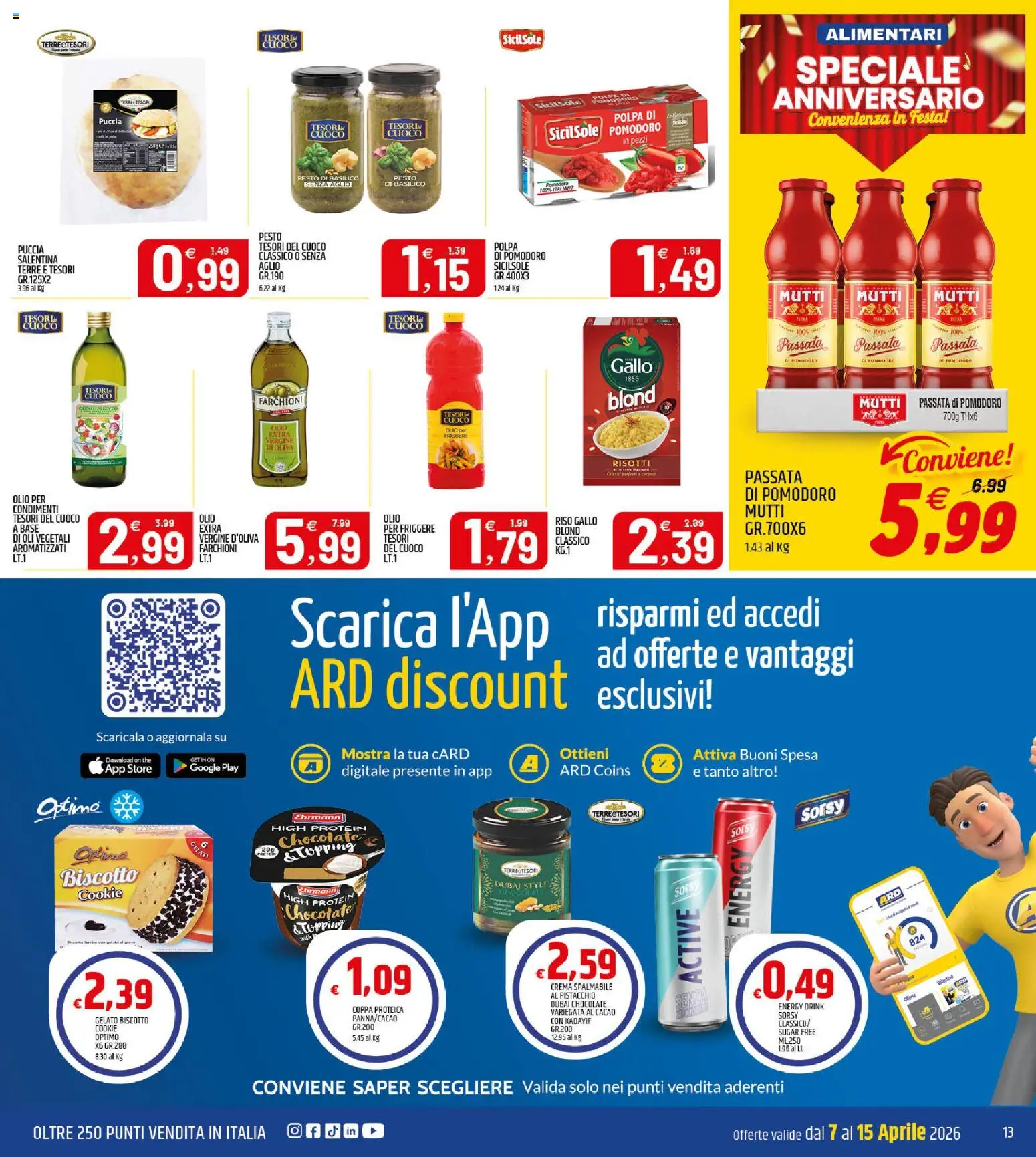 Volantino ARD Discount del 07.04.2026 | Pagina: 13 | Prodotti: Riso, Pomodoro, Olio, Topping