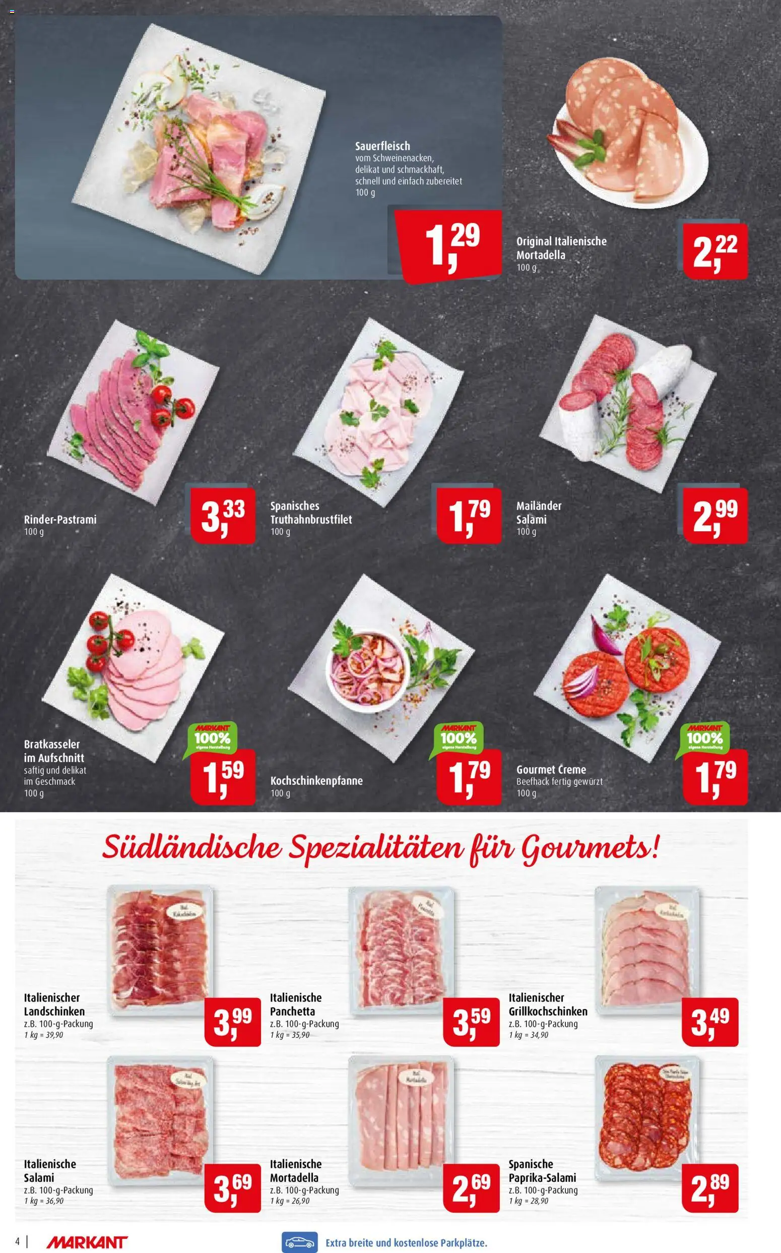 Markant Prospekt – gültig ab 28.09.2026 | Seite: 4 | Produkte: Spezialitäten, Creme, Salami